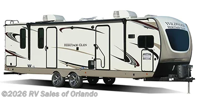 2022 Forest River Wildwood Heritage Glen Hyper-Lyte 17RBHL - New Travel Trailer For Sale by RV Sales of Orlando in Longwood, Florida features Refrigerator, Solar Prep, Enclosed Underbelly, Refrigerator (12V), TV