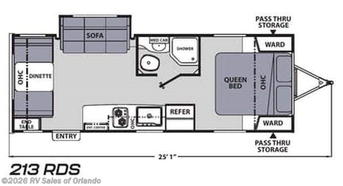 Floorplan of 2022 Coachmen Apex Nano 213 RDS