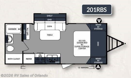 Floorplan of 2018 Forest River Surveyor 201RBS
