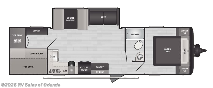 Floorplan of 2024 Keystone Springdale Classic 291BRC