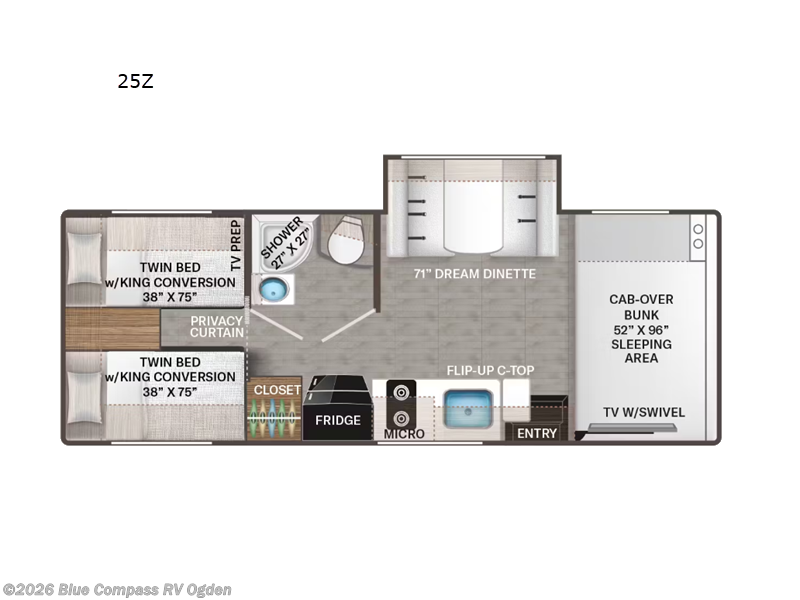 2026 Thor Motor Coach Chateau 25Z - Ford - New Class C For Sale by Blue Compass RV Ogden in Marriott-Slaterville, Utah features Slideout