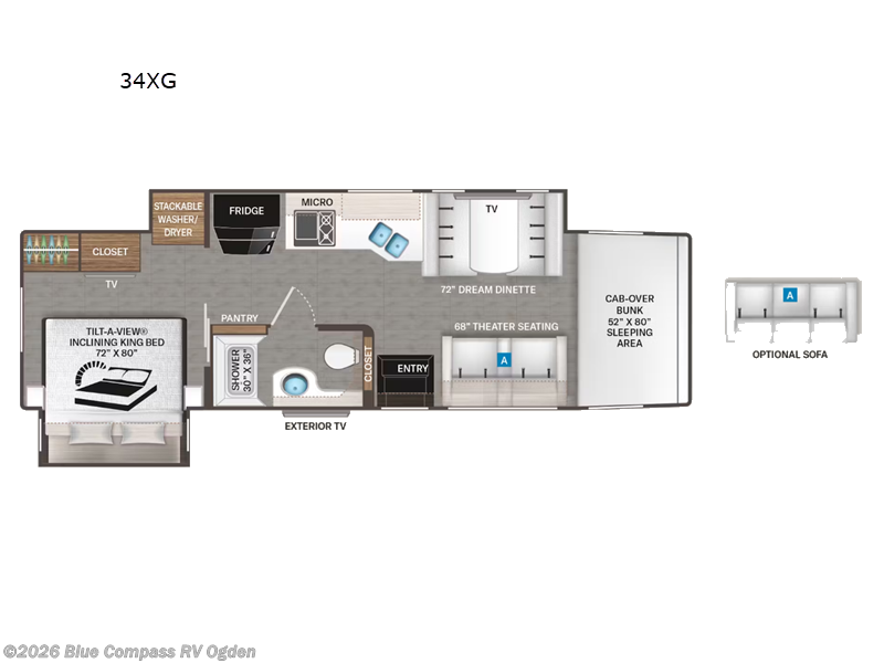 2026 Thor Motor Coach Inception 34XG - New Super C For Sale by Blue Compass RV Ogden in Marriott-Slaterville, Utah features Slideout