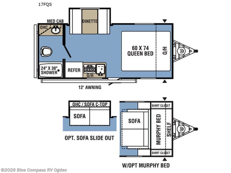 2020 Coachmen Clipper Ultra-Lite 17FQS - Used Travel Trailer For Sale by Blue Compass RV Ogden in Marriott-Slaterville, Utah features Slideout