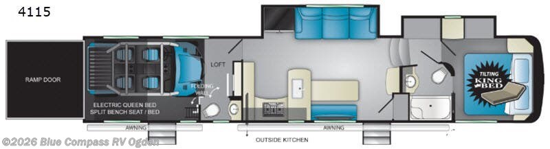 2020 Heartland Cyclone 4115 - Used Toy Hauler For Sale by Blue Compass RV Ogden in Marriott-Slaterville, Utah features Slideout