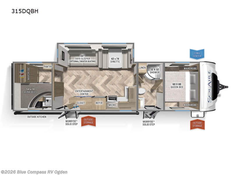 2022 Palomino Solaire 315DQBH - Used Travel Trailer For Sale by Blue Compass RV Ogden in Marriott-Slaterville, Utah