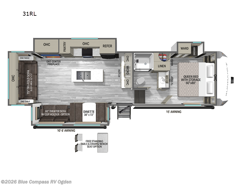 2027 Heartland Sundance 31RL - New Fifth Wheel For Sale by Blue Compass RV Ogden in Marriott-Slaterville, Utah features Slideout