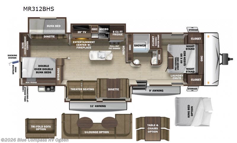 2020 Highland Ridge Mesa Ridge Limited MR312BHS - Used Travel Trailer For Sale by Blue Compass RV Ogden in Marriott-Slaterville, Utah features Slideout