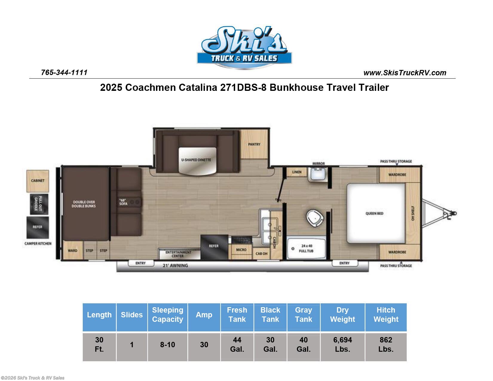 New 2025 Coachmen Catalina 271DBS-8 available in Rockville, Indiana