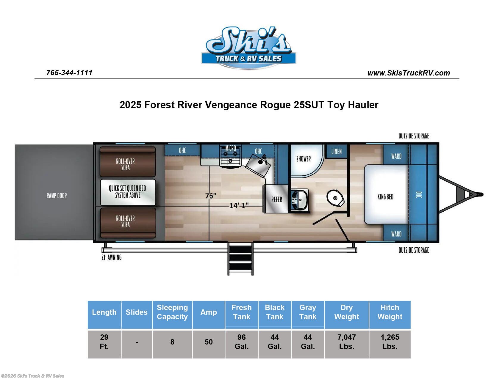 2025 Vengeance Rogue 25SUT by Forest River from Ski's Truck & RV Sales in Rockville, Indiana