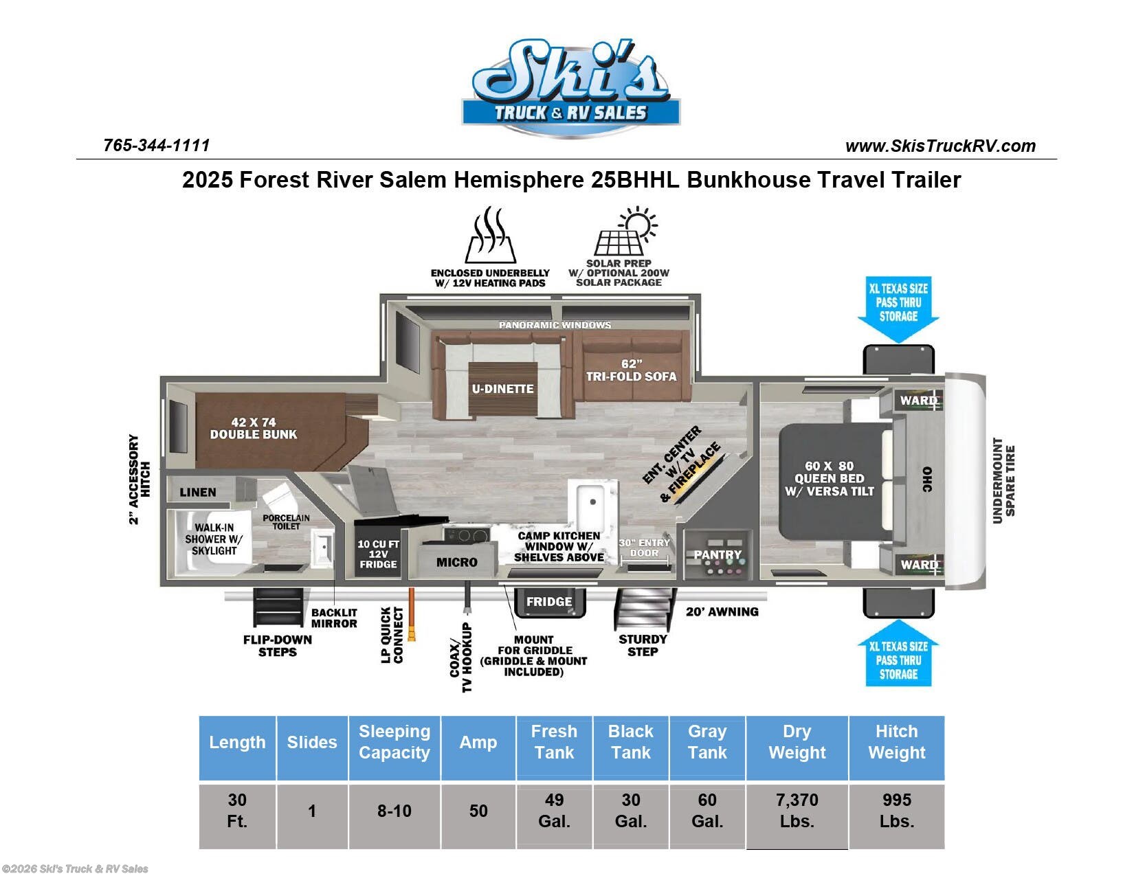 New 2025 Forest River Salem Hemisphere 25BHHL Hyper-Lyte available in Rockville, Indiana