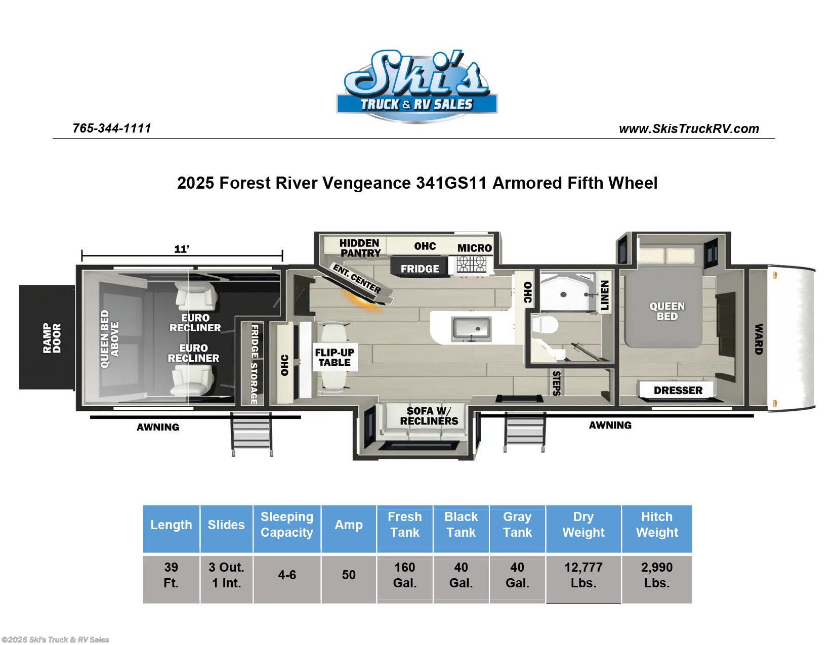 New 2025 Forest River Vengeance Rogue 341GS11 Armored available in Rockville, Indiana