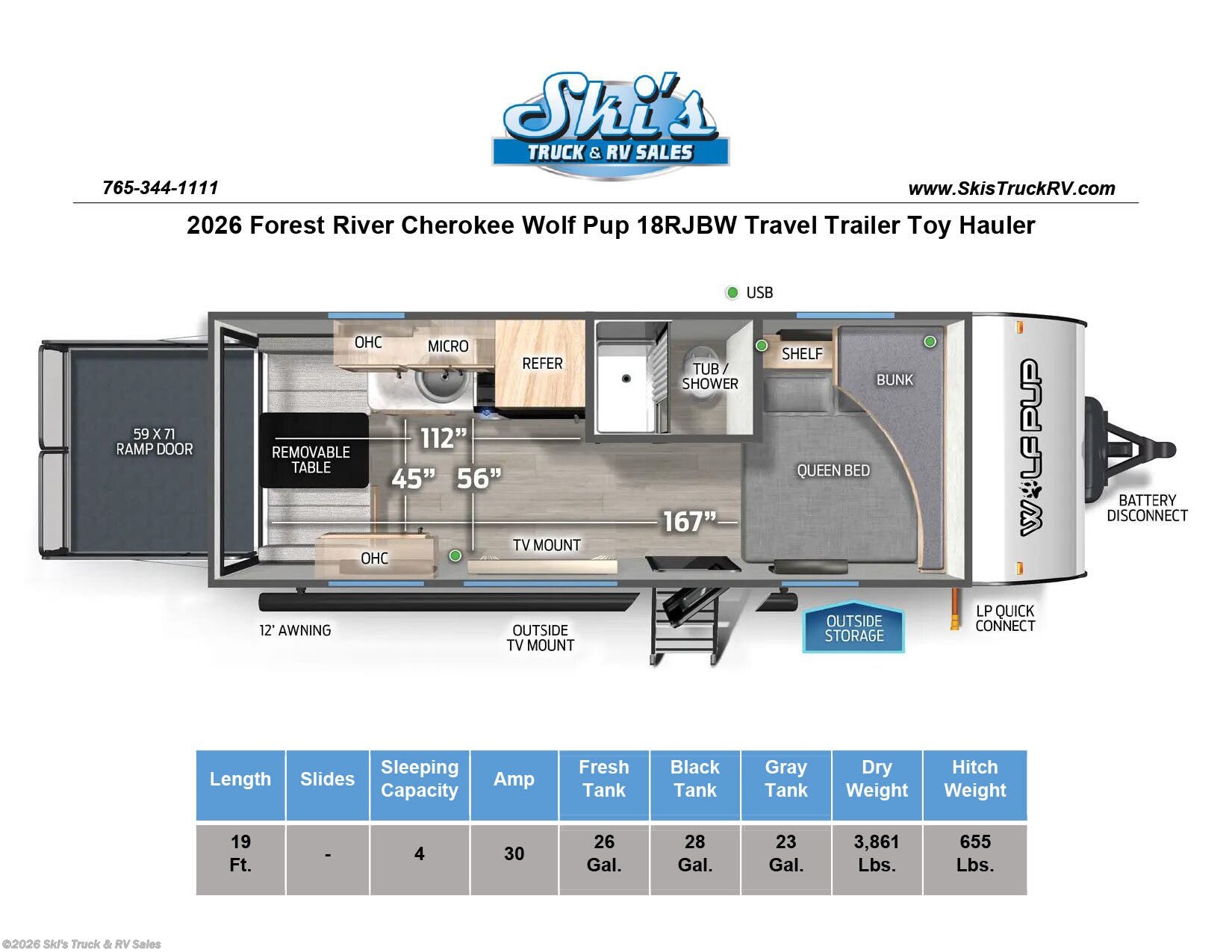 New 2026 Forest River Cherokee Wolf Pup 18RJBW available in Rockville, Indiana