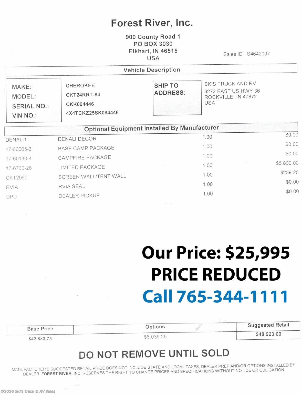 New 2025 Forest River Grey Wolf 24RRT available in Rockville, Indiana