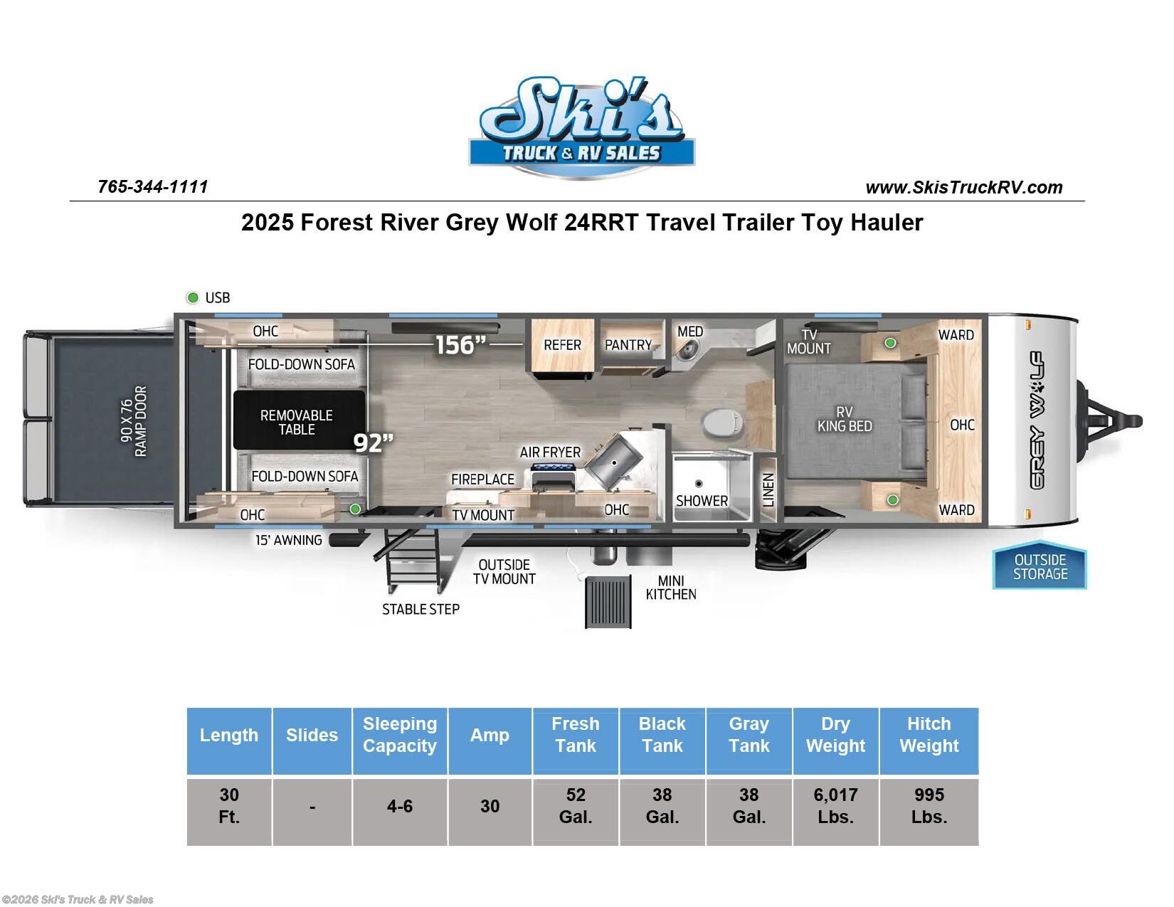 2025 Grey Wolf 24RRT by Forest River from Ski's Truck & RV Sales in Rockville, Indiana