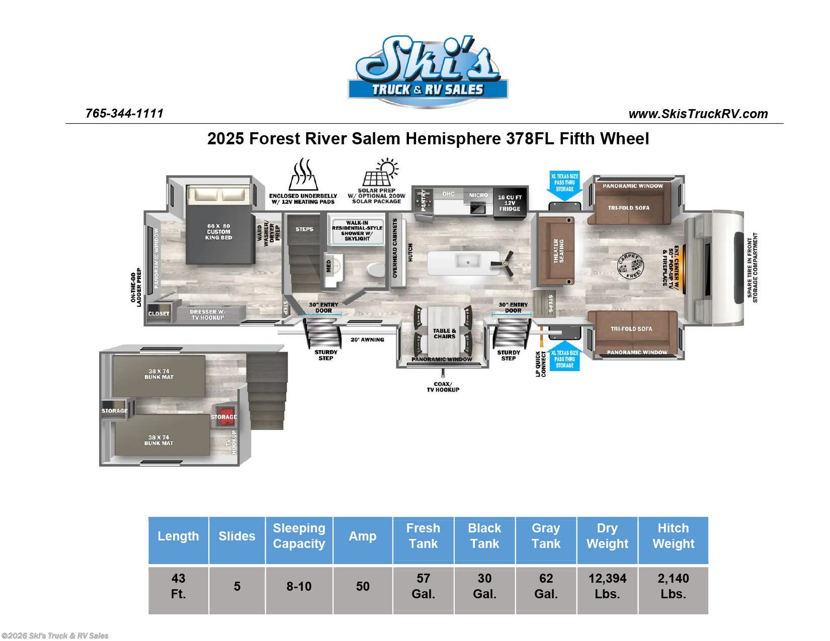 New 2025 Forest River Salem Hemisphere 378FL available in Rockville, Indiana