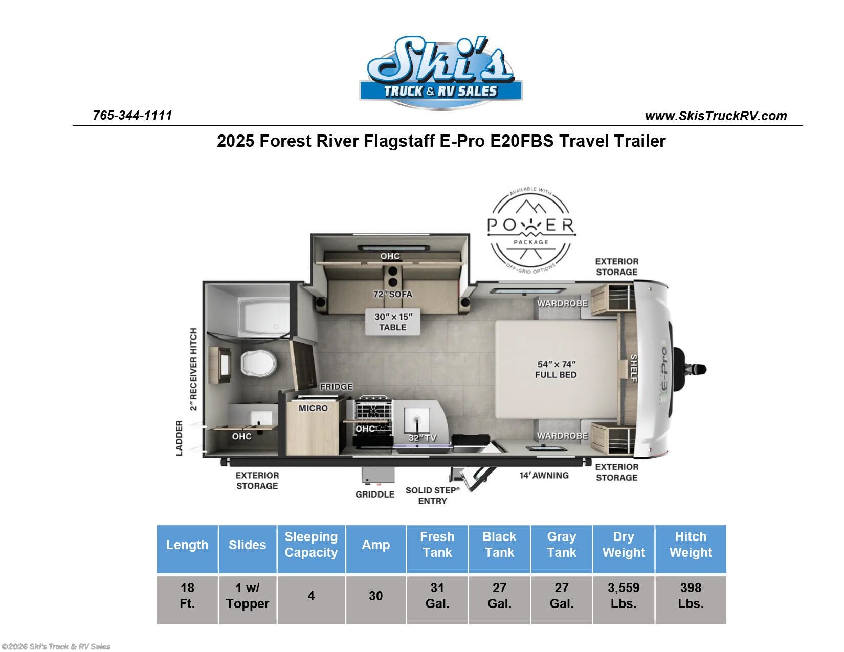 New 2025 Forest River Flagstaff E-Pro E20FBS available in Rockville, Indiana
