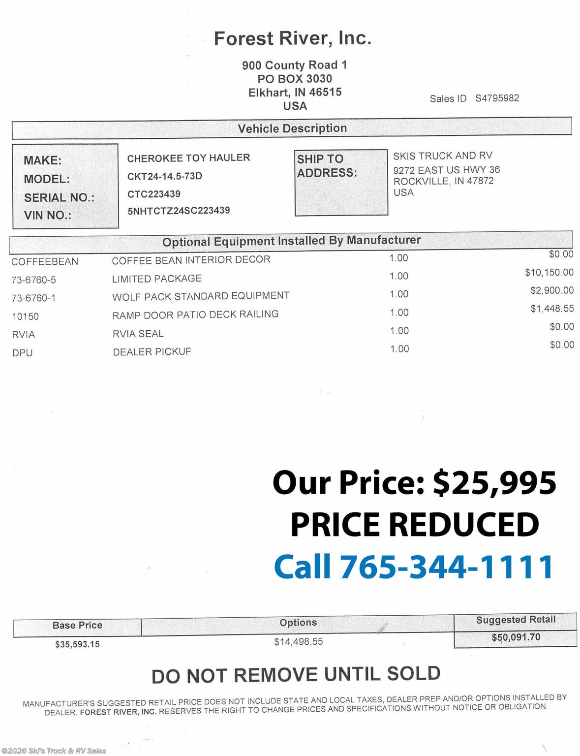 New 2025 Forest River Wolf Pack Limited 24-14.5 available in Rockville, Indiana