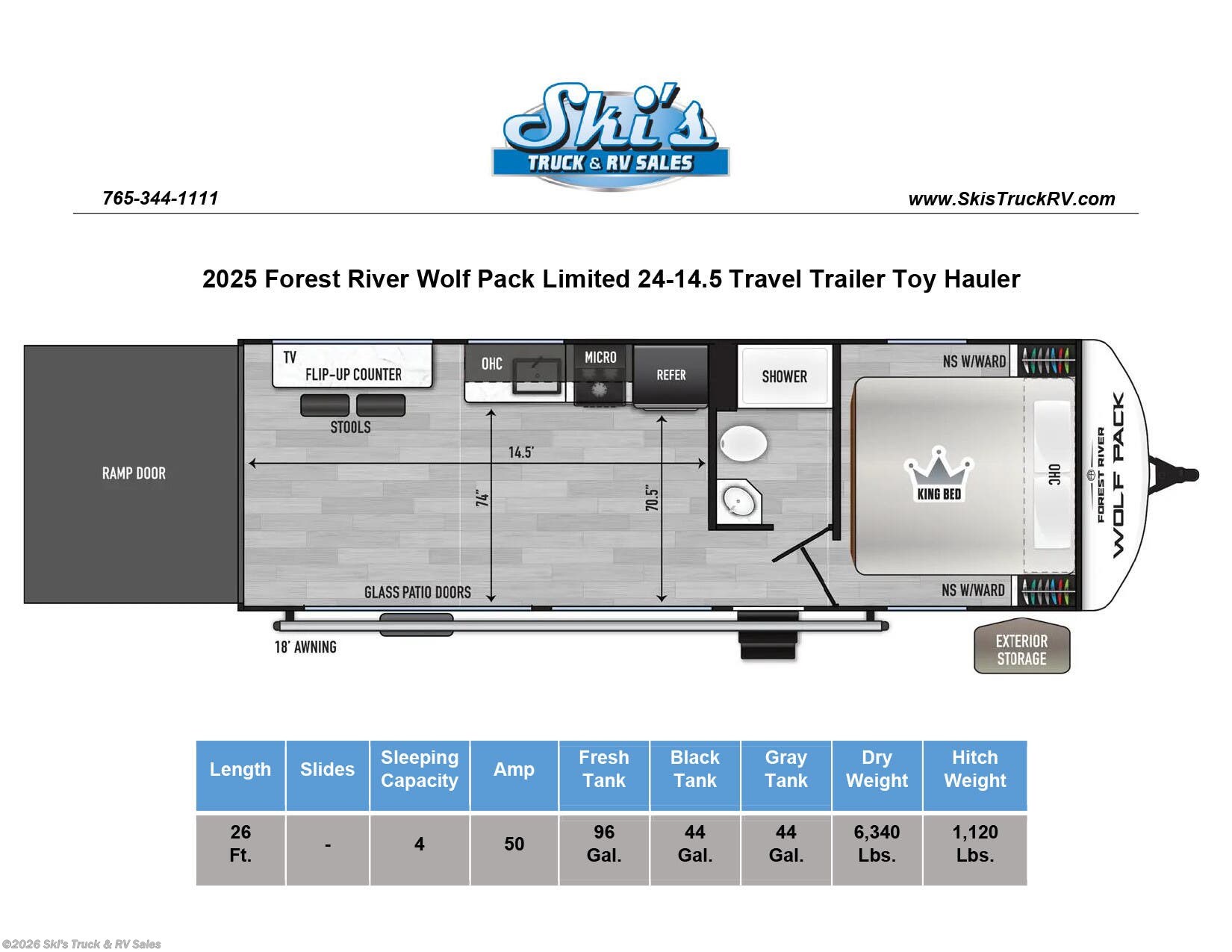 2025 Wolf Pack Limited 24-14.5 by Forest River from Ski's Truck & RV Sales in Rockville, Indiana