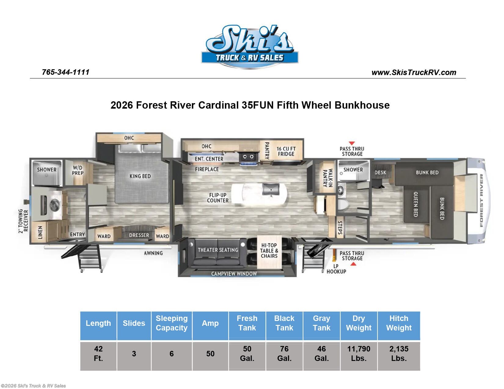New 2026 Forest River Cardinal 35FUN available in Rockville, Indiana