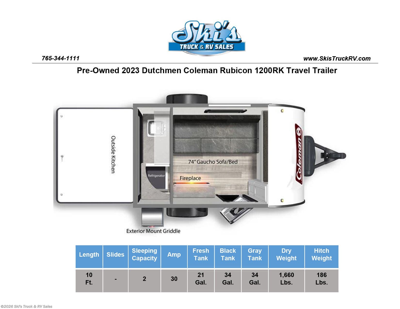 2023 Coleman Rubicon 1200RK by Dutchmen from Ski's Truck & RV Sales in Rockville, Indiana