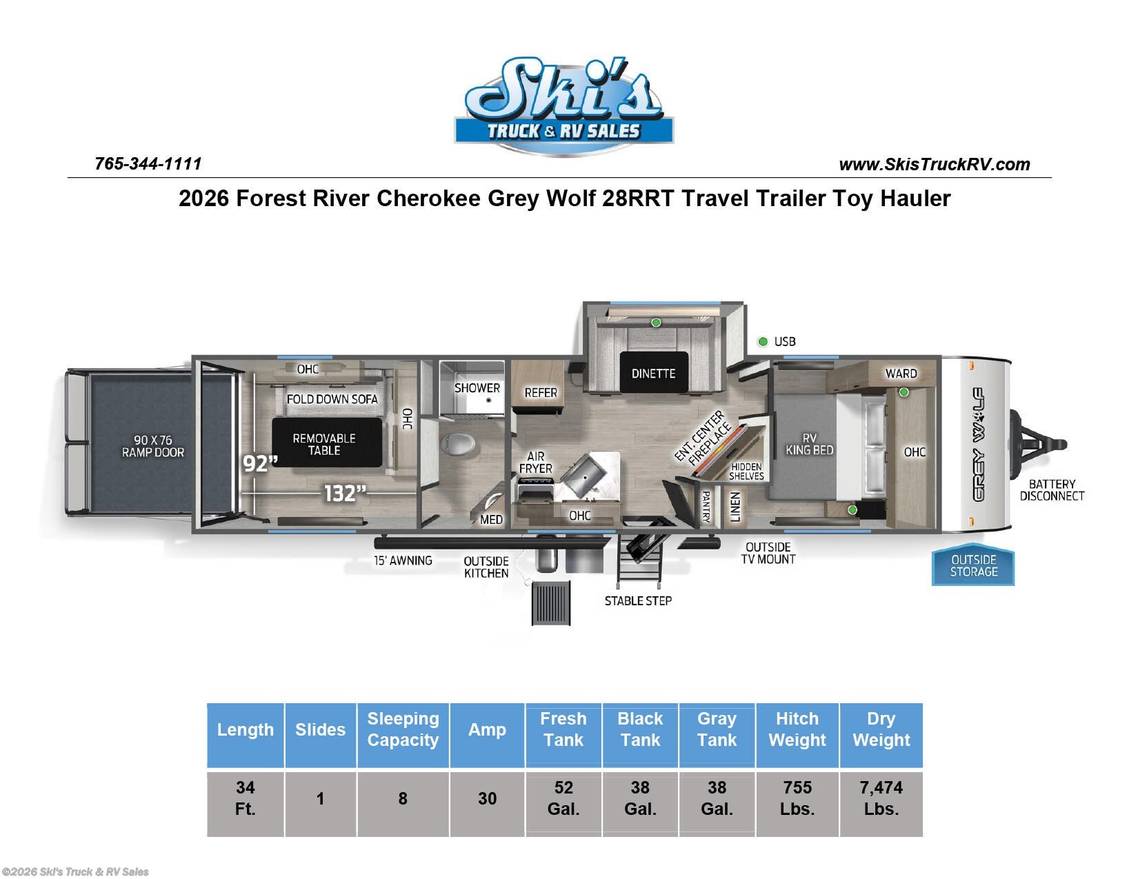 2026 Cherokee Grey Wolf 28RRT by Forest River from Ski's Truck & RV Sales in Rockville, Indiana