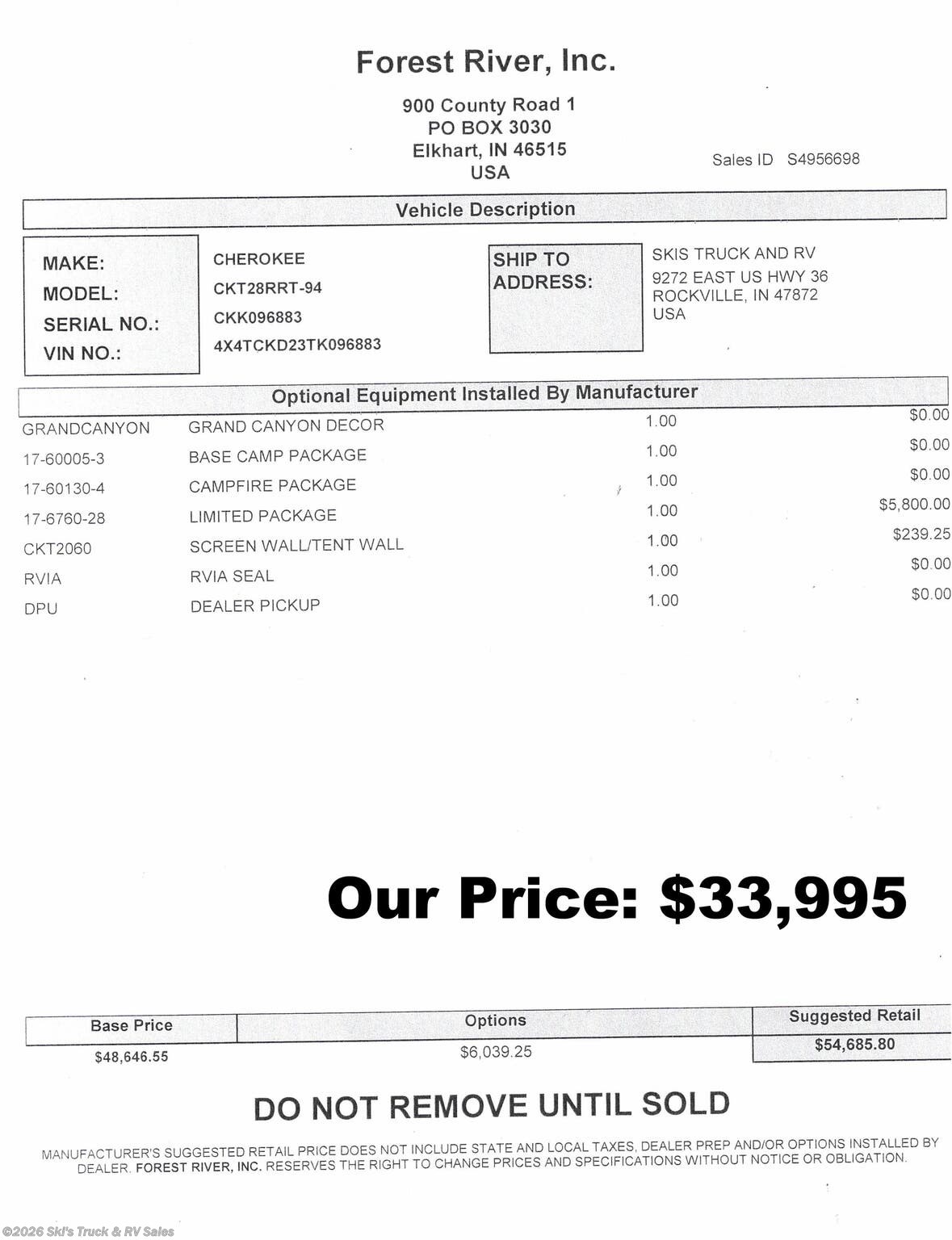 New 2026 Forest River Cherokee Grey Wolf 28RRT available in Rockville, Indiana