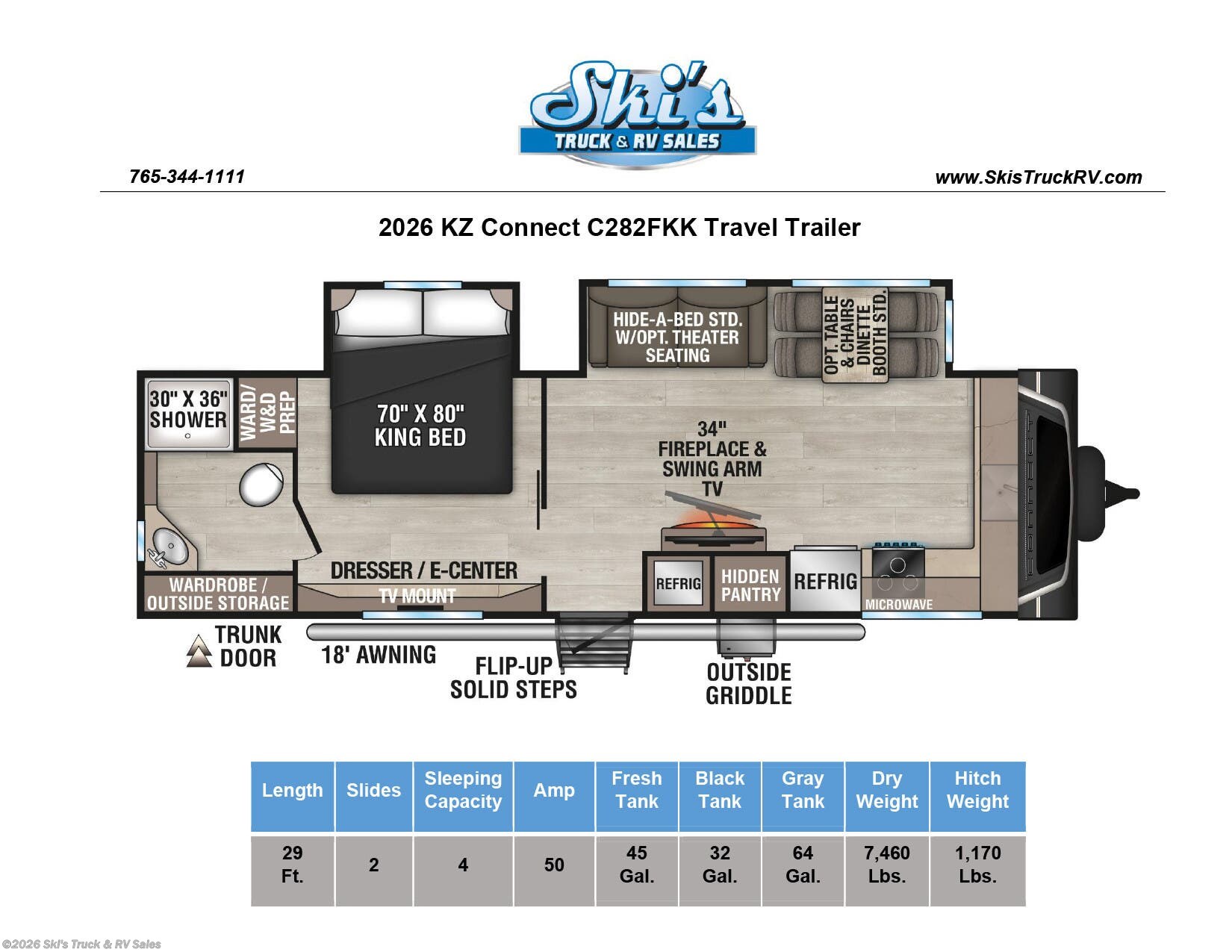 2026 Connect C282FKK by K-Z from Ski's Truck & RV Sales in Rockville, Indiana