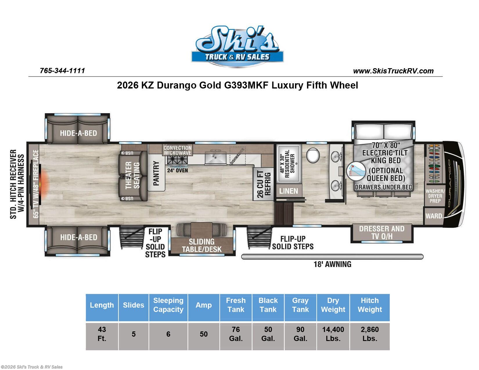 New 2026 K-Z Durango Gold G393MKF available in Rockville, Indiana