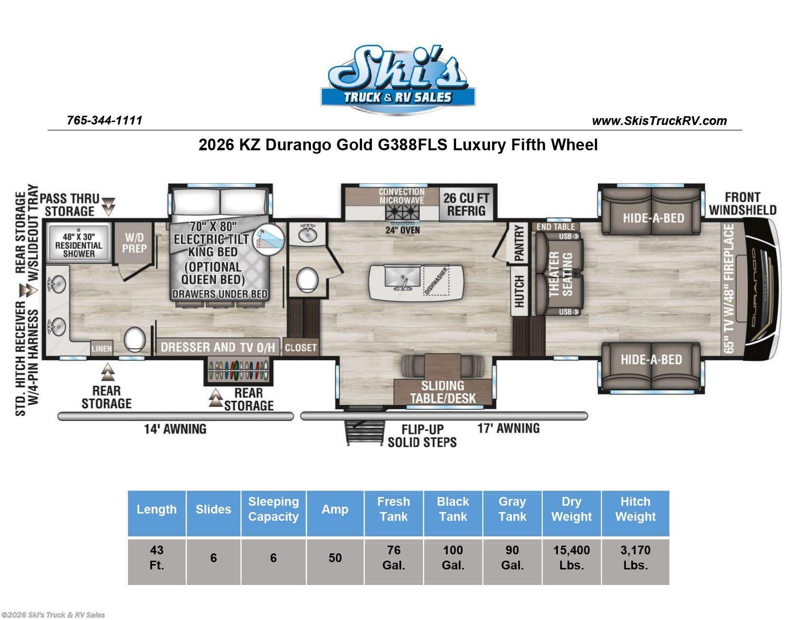 New 2026 K-Z Durango Gold G388FLS available in Rockville, Indiana