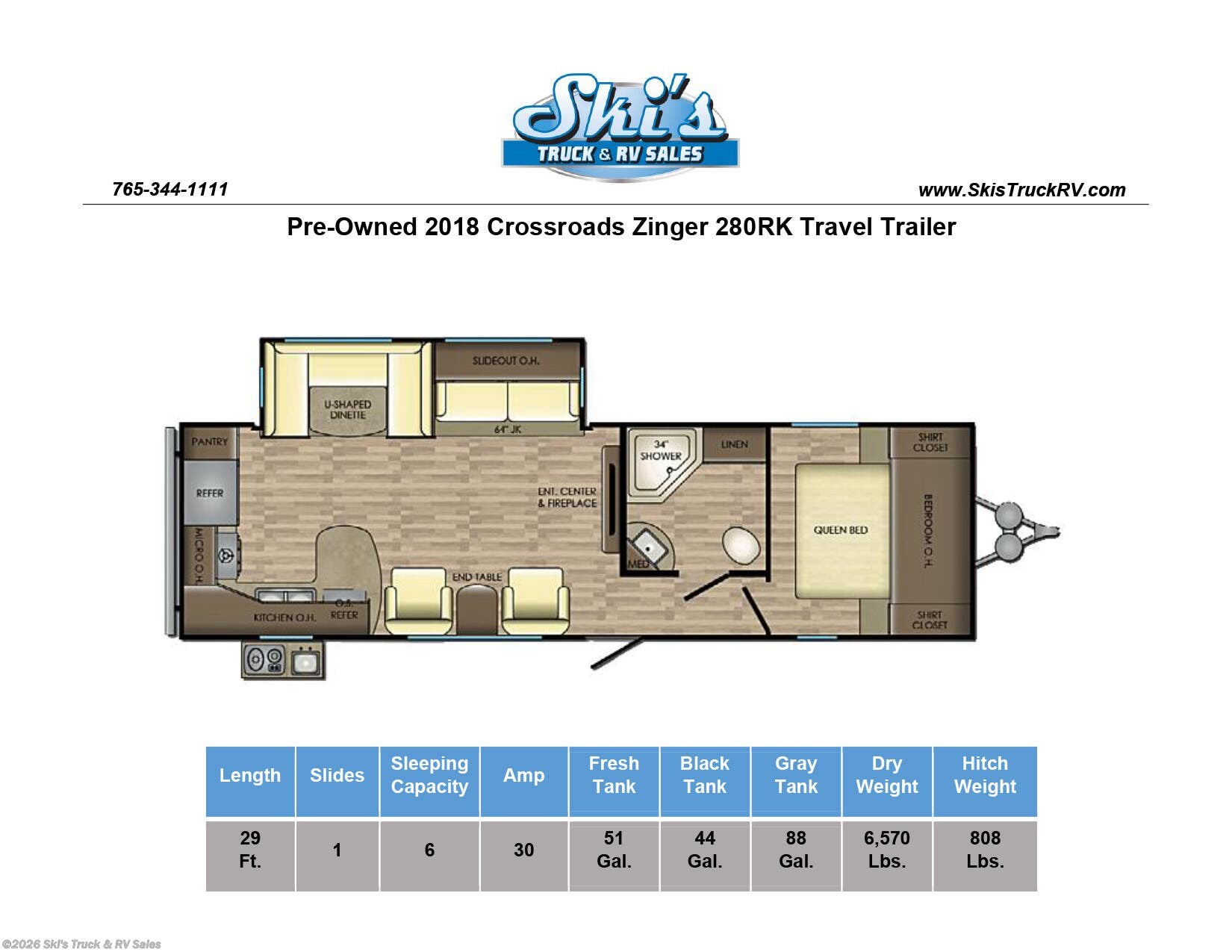 Used 2018 CrossRoads Zinger 280RK available in Rockville, Indiana