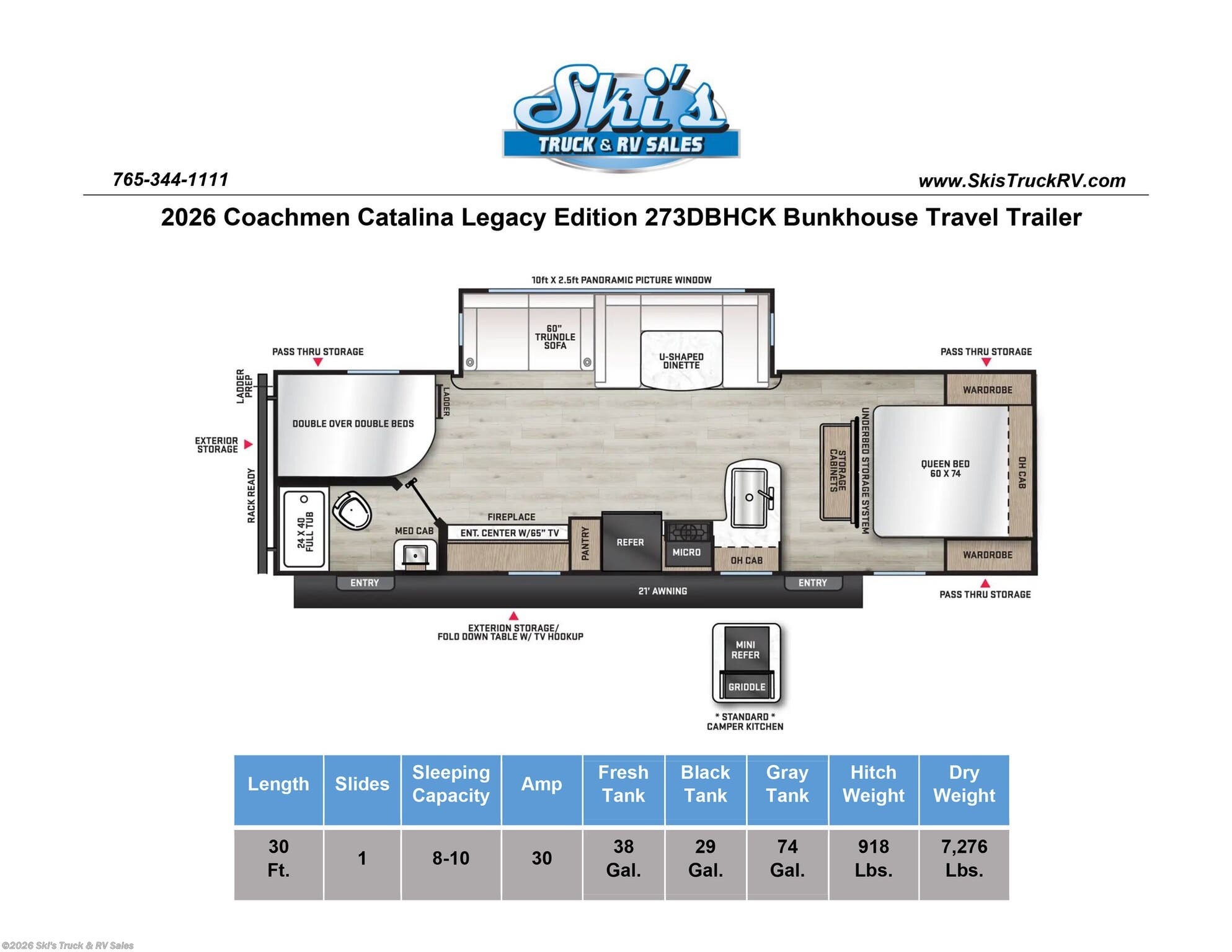 New 2026 Coachmen Catalina Legacy Edition 273DBHCK available in Rockville, Indiana