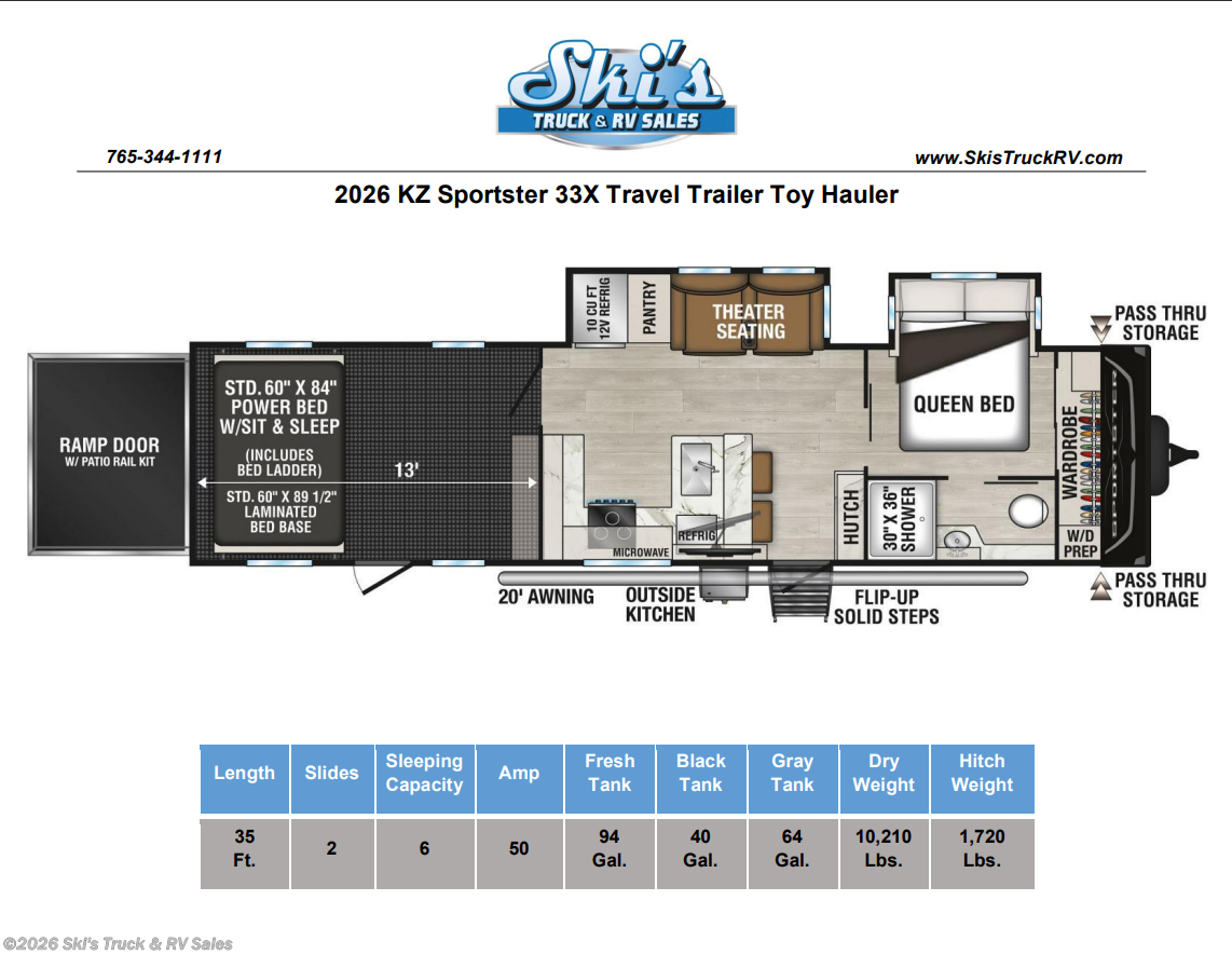 New 2026 K-Z Sportster X 33X available in Rockville, Indiana
