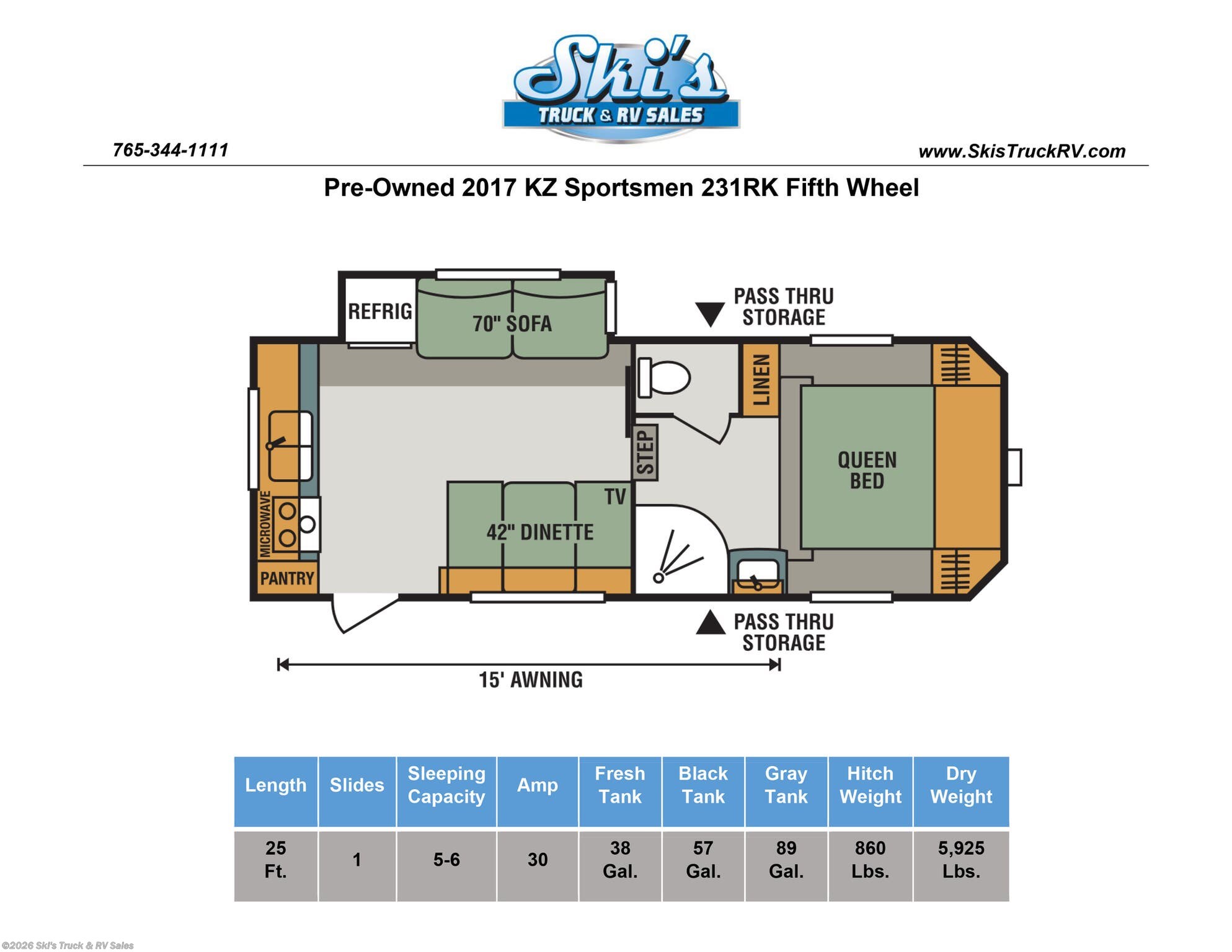 Used 2017 K-Z Sportsmen 231RK available in Rockville, Indiana