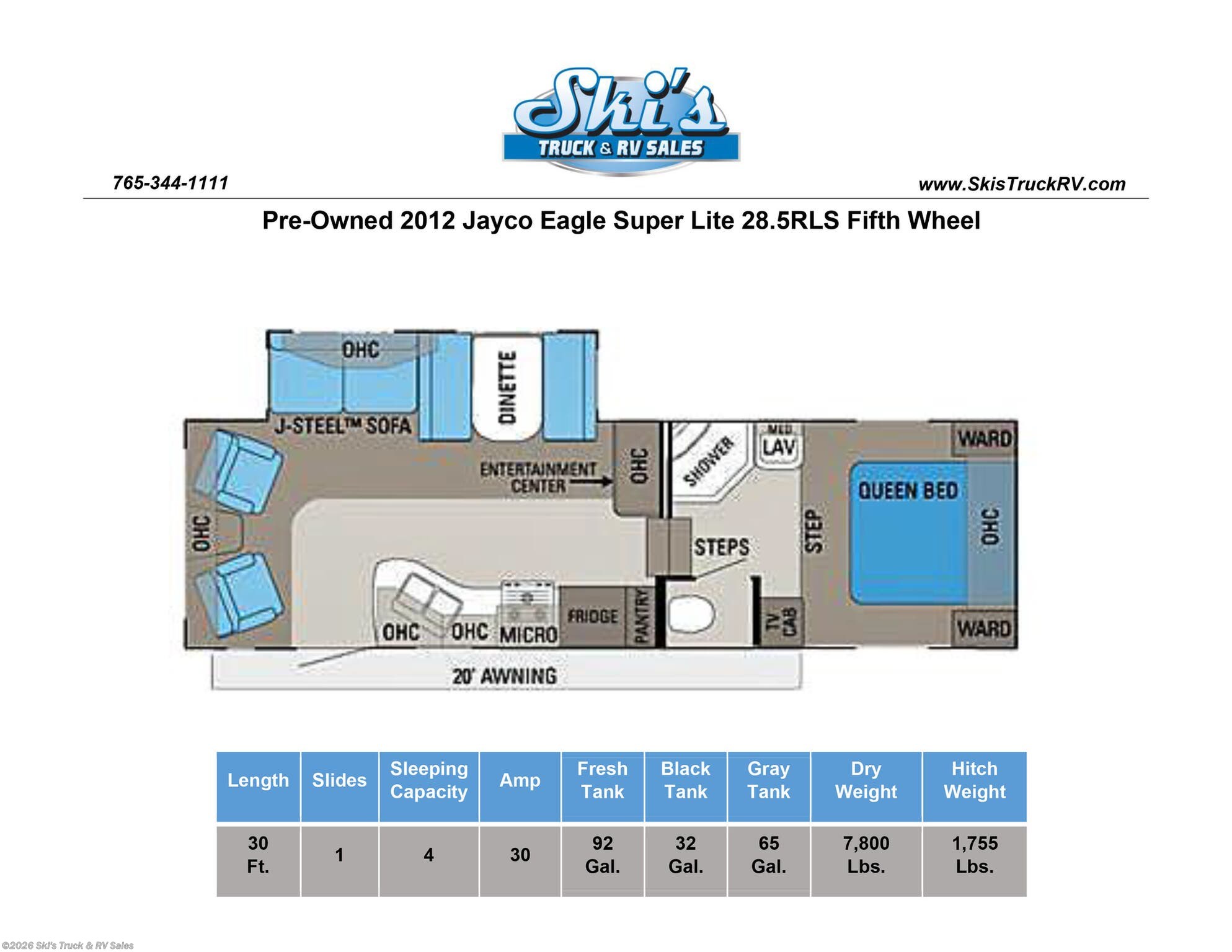Used 2012 Jayco Eagle Super Lite 28.5RLS available in Rockville, Indiana