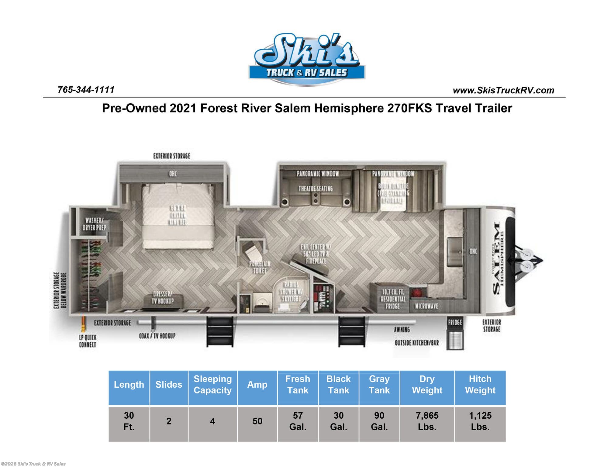 Used 2021 Forest River Salem Hemisphere 270FKS available in Rockville, Indiana
