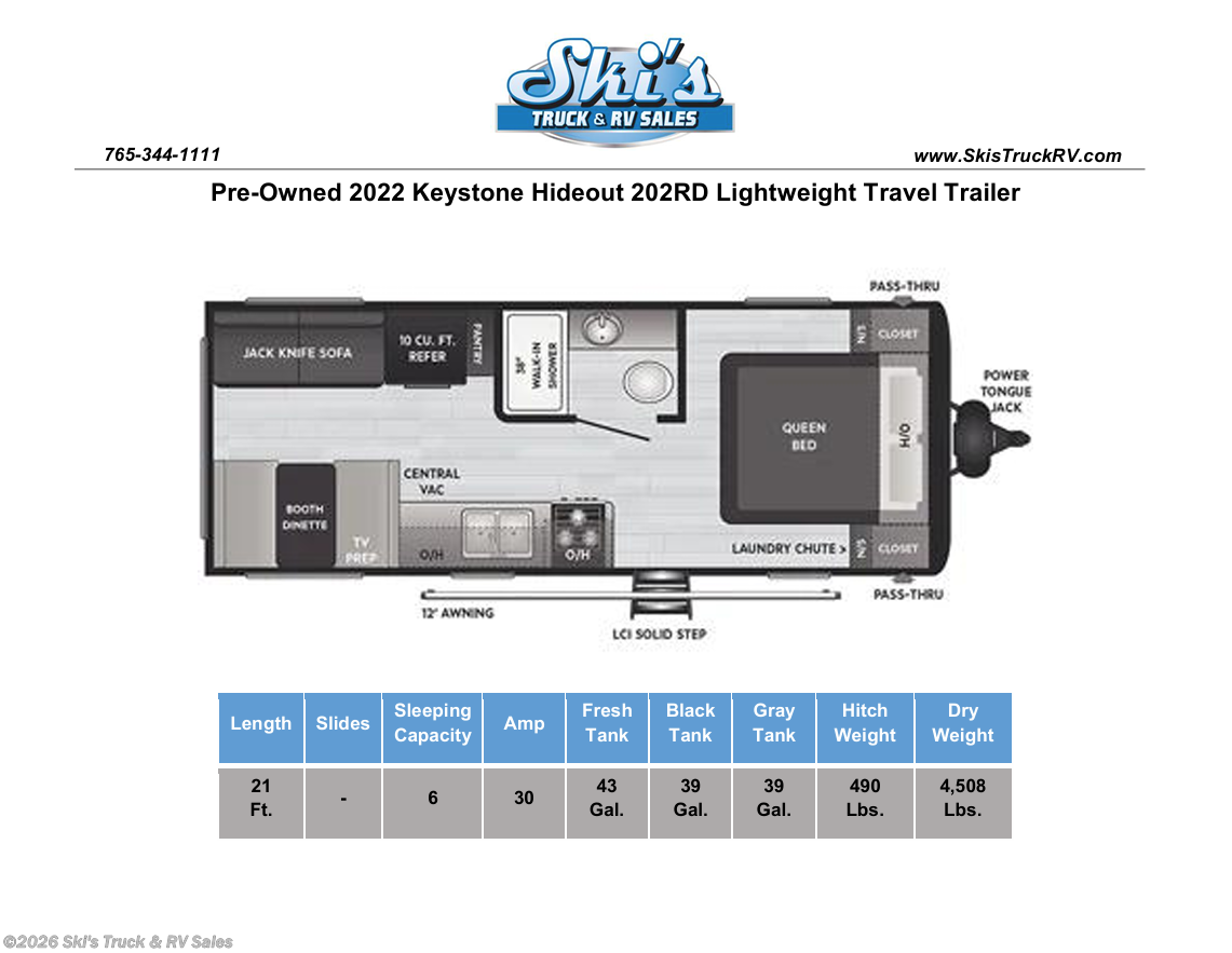 Used 2022 Keystone Hideout 202RD available in Rockville, Indiana