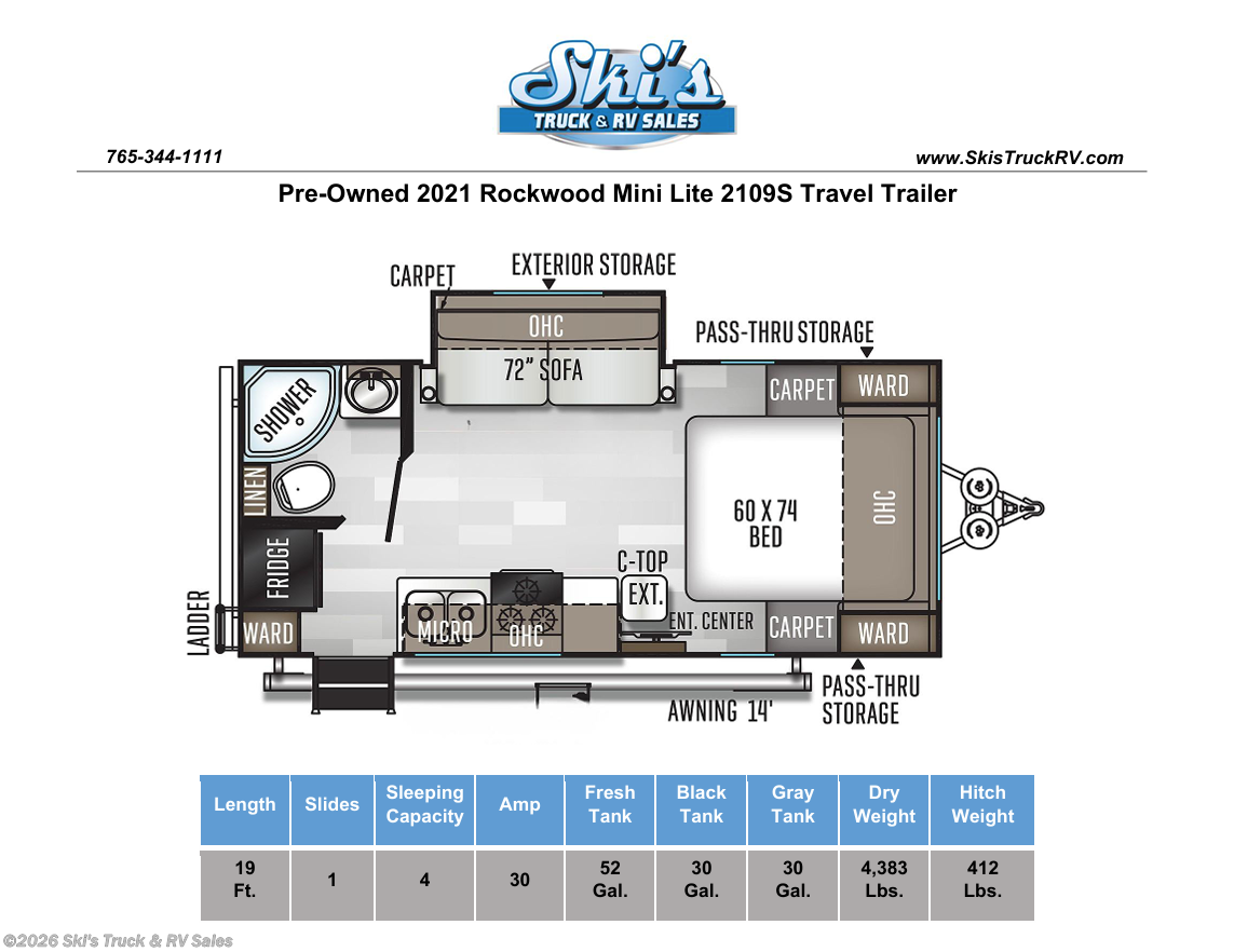 Used 2021 Rockwood Mini Lite 2109S available in Rockville, Indiana