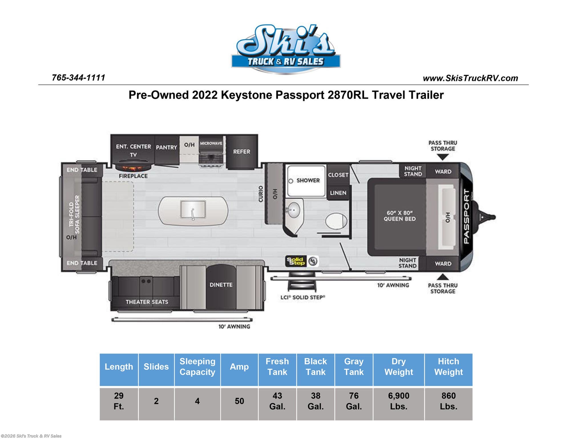 Used 2022 Keystone Passport 2870RL available in Rockville, Indiana