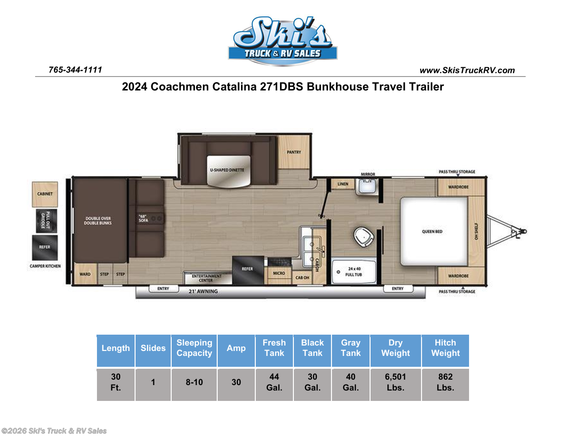 Used 2024 Coachmen Catalina 271DBS available in Rockville, Indiana