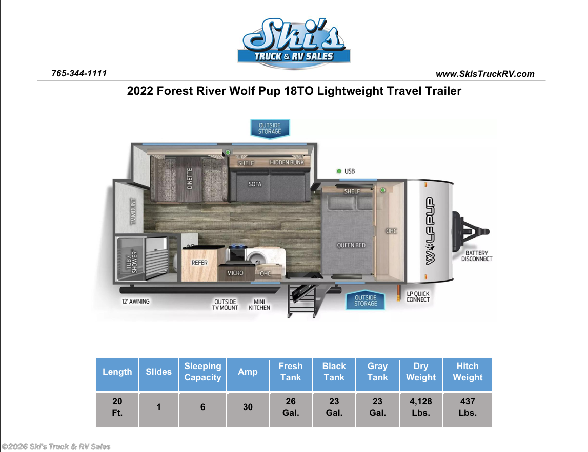 Used 2022 Forest River Wolf Pup 18TO available in Rockville, Indiana