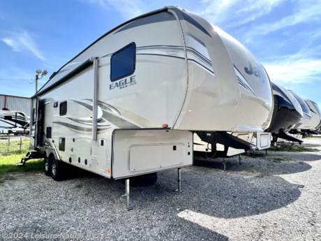 &lt;p&gt;2019 Jayco Eagle HT 26.5RLDS 31&#39; Fifth Wheel.&lt;/p&gt;
&lt;p&gt;Dual Slide Outs with Toppers, Sleeps 4, Awning, A/C Unit, Auto Leveling Jacks.&lt;/p&gt;
&lt;p&gt;Enjoy every camping trip with this Jayco Eagle HT fifth wheel in tow! Model 26.5RLDS features a rear living layout with two recliners and an entertainment center with a LED TV. The double slide outs help to open up the floor space, and within the rear slide out there is a tri-fold sofa and a free-standing table for you to enjoy a relaxing evening with friends and family. The private master bedroom features a queen bed plus a convenient entry door which leads into the bathroom. In the evening plan to grab your camp chair, a snack, and enjoy visiting with your family or friends while sitting under the 21&#39; electric awning with LED lights. Additional Features: Three Burner Stove Convection Oven/ Microwave Fridge/Freezer Table and Chairs TV Surround Sound CD/Stereo Cable Ready Sofa Bed Queen Bed Outside Shower Furnace Smoke/Co Detector Power Boost Antenna&lt;/p&gt;
&lt;p&gt;Disclaimer: Leisure Nation RV is not responsible for any misprints, typos, or errors found in our website pages. Any price listed excludes tax, registration, tags, documentation fees, dealer prep charges, added parts, and freight/delivery fees. Manufacturer pictures, specifications, and features may be used in place of actual units on our lot. Please Contact Us for availability as our inventory changes rapidly. All calculated payments are an estimate only and do not constitute a commitment that financing, or a specific interest rate or term is available.&lt;/p&gt;