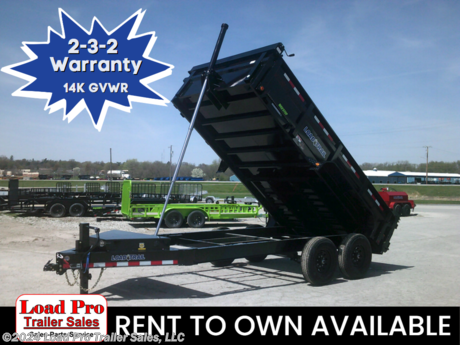 &lt;p&gt;&lt;span style=&quot;color: #363636; font-family: Hind, sans-serif; font-size: 16px;&quot;&gt;We offer RENT TO OWN and also offer Traditional Financing with approved credit !! This Trailer is for sale at Load Pro Trailer Sales in Clarinda Iowa.&amp;nbsp;&lt;/span&gt;&lt;/p&gt;
&lt;p&gt;&lt;span style=&quot;color: #222222; font-family: &#39;Maven Pro&#39;, &#39;open sans&#39;, &#39;Helvetica Neue&#39;, Helvetica, Arial, sans-serif; font-size: 13px; white-space: nowrap;&quot;&gt;83&quot; x 14&#39; Tandem Axle Dump&lt;/span&gt;&lt;/p&gt;
&lt;ul class=&quot;m-t-sm&quot; style=&quot;box-sizing: border-box; margin-top: 10px; margin-bottom: 10px; color: #222222; font-family: &#39;Maven Pro&#39;, &#39;open sans&#39;, &#39;Helvetica Neue&#39;, Helvetica, Arial, sans-serif; font-size: 13px; white-space: nowrap; padding-left: 16px;&quot;&gt;
&lt;li style=&quot;box-sizing: border-box;&quot;&gt;2 - 7,000 Lb Dexter Spring Axles (Elec FSA Brakes on both axles)&lt;/li&gt;
&lt;li style=&quot;box-sizing: border-box;&quot;&gt;ST235/80 R16 LRE 10 Ply.&amp;nbsp;&lt;/li&gt;
&lt;li style=&quot;box-sizing: border-box;&quot;&gt;Coupler 2-5/16&quot; Adjustable (6 HOLE)&lt;/li&gt;
&lt;li style=&quot;box-sizing: border-box;&quot;&gt;Diamond Plate Fenders (weld-on)&lt;/li&gt;
&lt;li style=&quot;box-sizing: border-box;&quot;&gt;16&quot; Cross-Members&lt;/li&gt;
&lt;li style=&quot;box-sizing: border-box;&quot;&gt;24&quot; Dump Sides w/24&quot; 2 Way Gate (10 Gauge Floor)&lt;/li&gt;
&lt;li style=&quot;box-sizing: border-box;&quot;&gt;REAR Slide-IN Ramps 80&quot; x 16&quot;&lt;/li&gt;
&lt;li style=&quot;box-sizing: border-box;&quot;&gt;Jack Spring Loaded Drop Leg 1-10K&lt;/li&gt;
&lt;li style=&quot;box-sizing: border-box;&quot;&gt;Lights LED (w/Cold Weather Harness)&lt;/li&gt;
&lt;li style=&quot;box-sizing: border-box;&quot;&gt;4 - D-Rings 3&quot; Weld On&lt;/li&gt;
&lt;li style=&quot;box-sizing: border-box;&quot;&gt;Front Tongue Mount (MAX-Box w/Divider)&lt;/li&gt;
&lt;li style=&quot;box-sizing: border-box;&quot;&gt;Telescopic Cylinder&lt;/li&gt;
&lt;li style=&quot;box-sizing: border-box;&quot;&gt;Rapid Battery Wall Charger (8 Amp)&lt;/li&gt;
&lt;li style=&quot;box-sizing: border-box;&quot;&gt;1 - MAX-STEP (30&quot;)&lt;/li&gt;
&lt;li style=&quot;box-sizing: border-box;&quot;&gt;Spare Tire Mount&lt;/li&gt;
&lt;li style=&quot;box-sizing: border-box;&quot;&gt;Black (w/Primer)&lt;/li&gt;
&lt;li style=&quot;box-sizing: border-box;&quot;&gt;Road Service Program&lt;/li&gt;
&lt;/ul&gt;
&lt;ul class=&quot;m-t-sm&quot; style=&quot;box-sizing: border-box; margin-top: 10px; margin-bottom: 10px; padding-left: 16px; list-style: none; color: #222222; font-family: &#39;Maven Pro&#39;, &#39;open sans&#39;, &#39;Helvetica Neue&#39;, Helvetica, Arial, sans-serif; font-size: 13px;&quot;&gt;
&lt;li style=&quot;box-sizing: border-box;&quot;&gt;
&lt;p style=&quot;box-sizing: inherit; margin-top: 0px; margin-bottom: 1rem; color: #373a3c; font-family: Lato, sans-serif;&quot;&gt;&lt;span style=&quot;box-sizing: inherit; font-size: 14px; color: #222222; font-family: &#39;Maven Pro&#39;, &#39;open sans&#39;, &#39;Helvetica Neue&#39;, Helvetica, Arial, sans-serif;&quot;&gt;&lt;span style=&quot;box-sizing: inherit; font-size: 13px;&quot;&gt;All prices are cash or Finance. We offer financing through Sheffield Financial with approved credit on new trailers . We are a&amp;nbsp;&lt;/span&gt;&lt;/span&gt;Licensed dealer for Load Trail, Cross Enclosed Cargo Trailers, and M&amp;amp;W Welding trailers.&lt;/p&gt;
&lt;/li&gt;
&lt;li style=&quot;box-sizing: border-box;&quot;&gt;
&lt;p style=&quot;box-sizing: inherit; margin-top: 0px; margin-bottom: 1rem; color: #373a3c; font-family: Lato, sans-serif;&quot;&gt;We carry&amp;nbsp;&lt;span style=&quot;box-sizing: inherit; color: #222222; font-family: &#39;Maven Pro&#39;, &#39;open sans&#39;, &#39;Helvetica Neue&#39;, Helvetica, Arial, sans-serif;&quot;&gt;enclosed cargo trailers,Low pro trailers, Utility Trailer, dump trailer, Bobcat trailer, car trailer,&amp;nbsp;&lt;/span&gt;&lt;span class=&quot;gmail-&quot; style=&quot;box-sizing: inherit; color: #222222; font-family: &#39;Maven Pro&#39;, &#39;open sans&#39;, &#39;Helvetica Neue&#39;, Helvetica, Arial, sans-serif;&quot;&gt;&lt;span class=&quot;gmail-&quot; style=&quot;box-sizing: inherit;&quot;&gt;&lt;span class=&quot;gmail-&quot; style=&quot;box-sizing: inherit;&quot;&gt;&lt;span class=&quot;gmail-&quot; style=&quot;box-sizing: inherit;&quot;&gt;&lt;span class=&quot;gmail-&quot; style=&quot;box-sizing: inherit;&quot;&gt;&lt;span class=&quot;gmail-&quot; style=&quot;box-sizing: inherit;&quot;&gt;&lt;span class=&quot;gmail-&quot; style=&quot;box-sizing: inherit;&quot;&gt;&lt;span class=&quot;gmail-nanospell-typo&quot; style=&quot;box-sizing: inherit; border: none; cursor: auto; background: url(&#39;wiggle.png&#39;) 0% 100% repeat-x;&quot;&gt;ATV&lt;/span&gt;&lt;/span&gt;&lt;/span&gt;&lt;/span&gt;&lt;/span&gt;&lt;/span&gt;&lt;/span&gt;&lt;/span&gt;&lt;span style=&quot;box-sizing: inherit; color: #222222; font-family: &#39;Maven Pro&#39;, &#39;open sans&#39;, &#39;Helvetica Neue&#39;, Helvetica, Arial, sans-serif;&quot;&gt;&amp;nbsp;Trailers,&amp;nbsp;&lt;/span&gt;&lt;span class=&quot;gmail-&quot; style=&quot;box-sizing: inherit; color: #222222; font-family: &#39;Maven Pro&#39;, &#39;open sans&#39;, &#39;Helvetica Neue&#39;, Helvetica, Arial, sans-serif;&quot;&gt;&lt;span class=&quot;gmail-&quot; style=&quot;box-sizing: inherit;&quot;&gt;&lt;span class=&quot;gmail-&quot; style=&quot;box-sizing: inherit;&quot;&gt;&lt;span class=&quot;gmail-&quot; style=&quot;box-sizing: inherit;&quot;&gt;&lt;span class=&quot;gmail-&quot; style=&quot;box-sizing: inherit;&quot;&gt;&lt;span class=&quot;gmail-&quot; style=&quot;box-sizing: inherit;&quot;&gt;&lt;span class=&quot;gmail-&quot; style=&quot;box-sizing: inherit;&quot;&gt;&lt;span class=&quot;gmail-nanospell-typo&quot; style=&quot;box-sizing: inherit; border: none; cursor: auto; background: url(&#39;wiggle.png&#39;) 0% 100% repeat-x;&quot;&gt;UTV&lt;/span&gt;&lt;/span&gt;&lt;/span&gt;&lt;/span&gt;&lt;/span&gt;&lt;/span&gt;&lt;/span&gt;&lt;/span&gt;&lt;span style=&quot;box-sizing: inherit; color: #222222; font-family: &#39;Maven Pro&#39;, &#39;open sans&#39;, &#39;Helvetica Neue&#39;, Helvetica, Arial, sans-serif;&quot;&gt;&amp;nbsp;Trailers,&amp;nbsp;&lt;/span&gt;&lt;span class=&quot;gmail-&quot; style=&quot;box-sizing: inherit; color: #222222; font-family: &#39;Maven Pro&#39;, &#39;open sans&#39;, &#39;Helvetica Neue&#39;, Helvetica, Arial, sans-serif;&quot;&gt;&lt;span class=&quot;gmail-&quot; style=&quot;box-sizing: inherit;&quot;&gt;&lt;span class=&quot;gmail-&quot; style=&quot;box-sizing: inherit;&quot;&gt;&lt;span class=&quot;gmail-&quot; style=&quot;box-sizing: inherit;&quot;&gt;&lt;span class=&quot;gmail-&quot; style=&quot;box-sizing: inherit;&quot;&gt;&lt;span class=&quot;gmail-&quot; style=&quot;box-sizing: inherit;&quot;&gt;&lt;span class=&quot;gmail-&quot; style=&quot;box-sizing: inherit;&quot;&gt;&lt;span class=&quot;gmail-nanospell-typo&quot; style=&quot;box-sizing: inherit; border: none; cursor: auto; background: url(&#39;wiggle.png&#39;) 0% 100% repeat-x;&quot;&gt;tiltbed&lt;/span&gt;&lt;/span&gt;&lt;/span&gt;&lt;/span&gt;&lt;/span&gt;&lt;/span&gt;&lt;/span&gt;&lt;/span&gt;&lt;span style=&quot;box-sizing: inherit; color: #222222; font-family: &#39;Maven Pro&#39;, &#39;open sans&#39;, &#39;Helvetica Neue&#39;, Helvetica, Arial, sans-serif;&quot;&gt;&amp;nbsp;equipment trailers, Hydraulic dovetail trailers,&lt;/span&gt;&lt;span style=&quot;box-sizing: inherit; color: #222222; font-family: &#39;Maven Pro&#39;, &#39;open sans&#39;, &#39;Helvetica Neue&#39;, Helvetica, Arial, sans-serif;&quot;&gt;Implement trailers, Car Haulers,&amp;nbsp;&lt;/span&gt;&lt;span class=&quot;gmail-&quot; style=&quot;box-sizing: inherit; color: #222222; font-family: &#39;Maven Pro&#39;, &#39;open sans&#39;, &#39;Helvetica Neue&#39;, Helvetica, Arial, sans-serif;&quot;&gt;&lt;span class=&quot;gmail-&quot; style=&quot;box-sizing: inherit;&quot;&gt;&lt;span class=&quot;gmail-&quot; style=&quot;box-sizing: inherit;&quot;&gt;&lt;span class=&quot;gmail-&quot; style=&quot;box-sizing: inherit;&quot;&gt;&lt;span class=&quot;gmail-&quot; style=&quot;box-sizing: inherit;&quot;&gt;&lt;span class=&quot;gmail-&quot; style=&quot;box-sizing: inherit;&quot;&gt;&lt;span class=&quot;gmail-&quot; style=&quot;box-sizing: inherit;&quot;&gt;&lt;span class=&quot;gmail-nanospell-typo&quot; style=&quot;box-sizing: inherit; border: none; cursor: auto; background: url(&#39;wiggle.png&#39;) 0% 100% repeat-x;&quot;&gt;skid loader&lt;/span&gt;&lt;/span&gt;&lt;/span&gt;&lt;/span&gt;&lt;/span&gt;&lt;/span&gt;&lt;/span&gt;&lt;/span&gt;&lt;span style=&quot;box-sizing: inherit; color: #222222; font-family: &#39;Maven Pro&#39;, &#39;open sans&#39;, &#39;Helvetica Neue&#39;, Helvetica, Arial, sans-serif;&quot;&gt;&amp;nbsp;trailer,I beam&amp;nbsp;&lt;/span&gt;&lt;span class=&quot;gmail-&quot; style=&quot;box-sizing: inherit; color: #222222; font-family: &#39;Maven Pro&#39;, &#39;open sans&#39;, &#39;Helvetica Neue&#39;, Helvetica, Arial, sans-serif;&quot;&gt;&lt;span class=&quot;gmail-&quot; style=&quot;box-sizing: inherit;&quot;&gt;&lt;span class=&quot;gmail-&quot; style=&quot;box-sizing: inherit;&quot;&gt;&lt;span class=&quot;gmail-&quot; style=&quot;box-sizing: inherit;&quot;&gt;&lt;span class=&quot;gmail-&quot; style=&quot;box-sizing: inherit;&quot;&gt;&lt;span class=&quot;gmail-&quot; style=&quot;box-sizing: inherit;&quot;&gt;&lt;span class=&quot;gmail-&quot; style=&quot;box-sizing: inherit;&quot;&gt;&lt;span class=&quot;gmail-nanospell-typo&quot; style=&quot;box-sizing: inherit; border: none; cursor: auto; background: url(&#39;wiggle.png&#39;) 0% 100% repeat-x;&quot;&gt;Gooseneck&lt;/span&gt;&lt;/span&gt;&lt;/span&gt;&lt;/span&gt;&lt;/span&gt;&lt;/span&gt;&lt;/span&gt;&lt;/span&gt;&lt;span style=&quot;box-sizing: inherit; color: #222222; font-family: &#39;Maven Pro&#39;, &#39;open sans&#39;, &#39;Helvetica Neue&#39;, Helvetica, Arial, sans-serif;&quot;&gt;&amp;nbsp;Trailer,&amp;nbsp;&lt;/span&gt;&lt;span class=&quot;gmail-&quot; style=&quot;box-sizing: inherit; color: #222222; font-family: &#39;Maven Pro&#39;, &#39;open sans&#39;, &#39;Helvetica Neue&#39;, Helvetica, Arial, sans-serif;&quot;&gt;&lt;span class=&quot;gmail-&quot; style=&quot;box-sizing: inherit;&quot;&gt;&lt;span class=&quot;gmail-&quot; style=&quot;box-sizing: inherit;&quot;&gt;&lt;span class=&quot;gmail-&quot; style=&quot;box-sizing: inherit;&quot;&gt;&lt;span class=&quot;gmail-&quot; style=&quot;box-sizing: inherit;&quot;&gt;&lt;span class=&quot;gmail-&quot; style=&quot;box-sizing: inherit;&quot;&gt;&lt;span class=&quot;gmail-&quot; style=&quot;box-sizing: inherit;&quot;&gt;&lt;span class=&quot;gmail-nanospell-typo&quot; style=&quot;box-sizing: inherit; border: none; cursor: auto; background: url(&#39;wiggle.png&#39;) 0% 100% repeat-x;&quot;&gt;Gooseneck&lt;/span&gt;&lt;/span&gt;&lt;/span&gt;&lt;/span&gt;&lt;/span&gt;&lt;/span&gt;&lt;/span&gt;&lt;/span&gt;&lt;span style=&quot;box-sizing: inherit; color: #222222; font-family: &#39;Maven Pro&#39;, &#39;open sans&#39;, &#39;Helvetica Neue&#39;, Helvetica, Arial, sans-serif;&quot;&gt;&amp;nbsp;Trailer, scissor lift trailers, slingshot trailer, farm trailers, landscape trailer,&lt;/span&gt;&lt;span style=&quot;box-sizing: inherit; color: #222222; font-family: &#39;Maven Pro&#39;, &#39;open sans&#39;, &#39;Helvetica Neue&#39;, Helvetica, Arial, sans-serif;&quot;&gt;forklift trailers, Spring loaded gate trailers, Aluminum trailer, Enclosed Car Trailers,&amp;nbsp;&lt;/span&gt;&lt;span class=&quot;gmail-&quot; style=&quot;box-sizing: inherit; color: #222222; font-family: &#39;Maven Pro&#39;, &#39;open sans&#39;, &#39;Helvetica Neue&#39;, Helvetica, Arial, sans-serif;&quot;&gt;&lt;span class=&quot;gmail-&quot; style=&quot;box-sizing: inherit;&quot;&gt;&lt;span class=&quot;gmail-&quot; style=&quot;box-sizing: inherit;&quot;&gt;&lt;span class=&quot;gmail-&quot; style=&quot;box-sizing: inherit;&quot;&gt;&lt;span class=&quot;gmail-&quot; style=&quot;box-sizing: inherit;&quot;&gt;&lt;span class=&quot;gmail-&quot; style=&quot;box-sizing: inherit;&quot;&gt;&lt;span class=&quot;gmail-&quot; style=&quot;box-sizing: inherit;&quot;&gt;&lt;span class=&quot;gmail-nanospell-typo&quot; style=&quot;box-sizing: inherit; border: none; cursor: auto; background: url(&#39;wiggle.png&#39;) 0% 100% repeat-x;&quot;&gt;Deckover&lt;/span&gt;&lt;/span&gt;&lt;/span&gt;&lt;/span&gt;&lt;/span&gt;&lt;/span&gt;&lt;/span&gt;&lt;/span&gt;&lt;span style=&quot;box-sizing: inherit; color: #222222; font-family: &#39;Maven Pro&#39;, &#39;open sans&#39;, &#39;Helvetica Neue&#39;, Helvetica, Arial, sans-serif;&quot;&gt;&amp;nbsp;Trailers,&amp;nbsp;&lt;/span&gt;&lt;span class=&quot;gmail-&quot; style=&quot;box-sizing: inherit; color: #222222; font-family: &#39;Maven Pro&#39;, &#39;open sans&#39;, &#39;Helvetica Neue&#39;, Helvetica, Arial, sans-serif;&quot;&gt;&lt;span class=&quot;gmail-&quot; style=&quot;box-sizing: inherit;&quot;&gt;&lt;span class=&quot;gmail-&quot; style=&quot;box-sizing: inherit;&quot;&gt;&lt;span class=&quot;gmail-&quot; style=&quot;box-sizing: inherit;&quot;&gt;&lt;span class=&quot;gmail-&quot; style=&quot;box-sizing: inherit;&quot;&gt;&lt;span class=&quot;gmail-&quot; style=&quot;box-sizing: inherit;&quot;&gt;&lt;span class=&quot;gmail-&quot; style=&quot;box-sizing: inherit;&quot;&gt;&lt;span class=&quot;gmail-nanospell-typo&quot; style=&quot;box-sizing: inherit; border: none; cursor: auto; background: url(&#39;wiggle.png&#39;) 0% 100% repeat-x;&quot;&gt;SXS&lt;/span&gt;&lt;/span&gt;&lt;/span&gt;&lt;/span&gt;&lt;/span&gt;&lt;/span&gt;&lt;/span&gt;&lt;/span&gt;&lt;span style=&quot;box-sizing: inherit; color: #222222; font-family: &#39;Maven Pro&#39;, &#39;open sans&#39;, &#39;Helvetica Neue&#39;, Helvetica, Arial, sans-serif;&quot;&gt;&amp;nbsp;Trailer, motorcycle trailers, Race trailers,&amp;nbsp;&lt;/span&gt;&lt;span class=&quot;gmail-&quot; style=&quot;box-sizing: inherit; color: #222222; font-family: &#39;Maven Pro&#39;, &#39;open sans&#39;, &#39;Helvetica Neue&#39;, Helvetica, Arial, sans-serif;&quot;&gt;&lt;span class=&quot;gmail-&quot; style=&quot;box-sizing: inherit;&quot;&gt;&lt;span class=&quot;gmail-&quot; style=&quot;box-sizing: inherit;&quot;&gt;&lt;span class=&quot;gmail-&quot; style=&quot;box-sizing: inherit;&quot;&gt;&lt;span class=&quot;gmail-&quot; style=&quot;box-sizing: inherit;&quot;&gt;&lt;span class=&quot;gmail-&quot; style=&quot;box-sizing: inherit;&quot;&gt;&lt;span class=&quot;gmail-&quot; style=&quot;box-sizing: inherit;&quot;&gt;&lt;span class=&quot;gmail-nanospell-typo&quot; style=&quot;box-sizing: inherit; border: none; cursor: auto; background: url(&#39;wiggle.png&#39;) 0% 100% repeat-x;&quot;&gt;lawncare&lt;/span&gt;&lt;/span&gt;&lt;/span&gt;&lt;/span&gt;&lt;/span&gt;&lt;/span&gt;&lt;/span&gt;&lt;/span&gt;&lt;span style=&quot;box-sizing: inherit; color: #222222; font-family: &#39;Maven Pro&#39;, &#39;open sans&#39;, &#39;Helvetica Neue&#39;, Helvetica, Arial, sans-serif;&quot;&gt;&amp;nbsp;trailer,&amp;nbsp;&lt;/span&gt;&lt;span class=&quot;gmail-&quot; style=&quot;box-sizing: inherit; color: #222222; font-family: &#39;Maven Pro&#39;, &#39;open sans&#39;, &#39;Helvetica Neue&#39;, Helvetica, Arial, sans-serif;&quot;&gt;&lt;span class=&quot;gmail-&quot; style=&quot;box-sizing: inherit;&quot;&gt;&lt;span class=&quot;gmail-&quot; style=&quot;box-sizing: inherit;&quot;&gt;&lt;span class=&quot;gmail-&quot; style=&quot;box-sizing: inherit;&quot;&gt;&lt;span class=&quot;gmail-&quot; style=&quot;box-sizing: inherit;&quot;&gt;&lt;span class=&quot;gmail-&quot; style=&quot;box-sizing: inherit;&quot;&gt;&lt;span class=&quot;gmail-&quot; style=&quot;box-sizing: inherit;&quot;&gt;&lt;span class=&quot;gmail-nanospell-typo&quot; style=&quot;box-sizing: inherit; border: none; cursor: auto; background: url(&#39;wiggle.png&#39;) 0% 100% repeat-x;&quot;&gt;Pipetop&lt;/span&gt;&lt;/span&gt;&lt;/span&gt;&lt;/span&gt;&lt;/span&gt;&lt;/span&gt;&lt;/span&gt;&lt;/span&gt;&lt;span style=&quot;box-sizing: inherit; color: #222222; font-family: &#39;Maven Pro&#39;, &#39;open sans&#39;, &#39;Helvetica Neue&#39;, Helvetica, Arial, sans-serif;&quot;&gt;&amp;nbsp;Trailer, seed trailers, Box Trailer, tool trailers, Hay Trailers, Fuel Trailer, Self Unloading Hay Trailer, Used trailer for sale, Construction trailers, Craft Trailers,&amp;nbsp;&lt;/span&gt;&lt;span style=&quot;box-sizing: inherit; color: #222222; font-family: &#39;Maven Pro&#39;, &#39;open sans&#39;, &#39;Helvetica Neue&#39;, Helvetica, Arial, sans-serif;&quot;&gt;Trailer to haul my&amp;nbsp;&lt;/span&gt;&lt;span class=&quot;gmail-&quot; style=&quot;box-sizing: inherit; color: #222222; font-family: &#39;Maven Pro&#39;, &#39;open sans&#39;, &#39;Helvetica Neue&#39;, Helvetica, Arial, sans-serif;&quot;&gt;&lt;span class=&quot;gmail-&quot; style=&quot;box-sizing: inherit;&quot;&gt;&lt;span class=&quot;gmail-&quot; style=&quot;box-sizing: inherit;&quot;&gt;&lt;span class=&quot;gmail-&quot; style=&quot;box-sizing: inherit;&quot;&gt;&lt;span class=&quot;gmail-&quot; style=&quot;box-sizing: inherit;&quot;&gt;&lt;span class=&quot;gmail-&quot; style=&quot;box-sizing: inherit;&quot;&gt;&lt;span class=&quot;gmail-&quot; style=&quot;box-sizing: inherit;&quot;&gt;&lt;span class=&quot;gmail-nanospell-typo&quot; style=&quot;box-sizing: inherit; border: none; cursor: auto; background: url(&#39;wiggle.png&#39;) 0% 100% repeat-x;&quot;&gt;golf cart&lt;/span&gt;&lt;/span&gt;&lt;/span&gt;&lt;/span&gt;&lt;/span&gt;&lt;/span&gt;&lt;/span&gt;&lt;/span&gt;&lt;span style=&quot;box-sizing: inherit; color: #222222; font-family: &#39;Maven Pro&#39;, &#39;open sans&#39;, &#39;Helvetica Neue&#39;, Helvetica, Arial, sans-serif;&quot;&gt;, Jeep Trailers, Aluminum cargo trailers, and Buggy Haulers. We are centrally located between Kansas City - MO - Omaha, NE and Des&amp;nbsp;&lt;/span&gt;&lt;span class=&quot;gmail-&quot; style=&quot;box-sizing: inherit; color: #222222; font-family: &#39;Maven Pro&#39;, &#39;open sans&#39;, &#39;Helvetica Neue&#39;, Helvetica, Arial, sans-serif;&quot;&gt;&lt;span class=&quot;gmail-&quot; style=&quot;box-sizing: inherit;&quot;&gt;&lt;span class=&quot;gmail-&quot; style=&quot;box-sizing: inherit;&quot;&gt;&lt;span class=&quot;gmail-&quot; style=&quot;box-sizing: inherit;&quot;&gt;&lt;span class=&quot;gmail-&quot; style=&quot;box-sizing: inherit;&quot;&gt;&lt;span class=&quot;gmail-&quot; style=&quot;box-sizing: inherit;&quot;&gt;&lt;span class=&quot;gmail-&quot; style=&quot;box-sizing: inherit;&quot;&gt;&lt;span class=&quot;gmail-nanospell-typo&quot; style=&quot;box-sizing: inherit; border: none; cursor: auto; background: url(&#39;wiggle.png&#39;) 0% 100% repeat-x;&quot;&gt;Moines&lt;/span&gt;&lt;/span&gt;&lt;/span&gt;&lt;/span&gt;&lt;/span&gt;&lt;/span&gt;&lt;/span&gt;&lt;/span&gt;&lt;span style=&quot;box-sizing: inherit; color: #222222; font-family: &#39;Maven Pro&#39;, &#39;open sans&#39;, &#39;Helvetica Neue&#39;, Helvetica, Arial, sans-serif;&quot;&gt;, IA. We are close to Atlantic, IA - Red Oak, IA - Shenandoah, IA -&amp;nbsp;&lt;/span&gt;&lt;span class=&quot;gmail-&quot; style=&quot;box-sizing: inherit; color: #222222; font-family: &#39;Maven Pro&#39;, &#39;open sans&#39;, &#39;Helvetica Neue&#39;, Helvetica, Arial, sans-serif;&quot;&gt;&lt;span class=&quot;gmail-&quot; style=&quot;box-sizing: inherit;&quot;&gt;&lt;span class=&quot;gmail-&quot; style=&quot;box-sizing: inherit;&quot;&gt;&lt;span class=&quot;gmail-&quot; style=&quot;box-sizing: inherit;&quot;&gt;&lt;span class=&quot;gmail-&quot; style=&quot;box-sizing: inherit;&quot;&gt;&lt;span class=&quot;gmail-&quot; style=&quot;box-sizing: inherit;&quot;&gt;&lt;span class=&quot;gmail-&quot; style=&quot;box-sizing: inherit;&quot;&gt;&lt;span class=&quot;gmail-nanospell-typo&quot; style=&quot;box-sizing: inherit; border: none; cursor: auto; background: url(&#39;wiggle.png&#39;) 0% 100% repeat-x;&quot;&gt;Bradyville&lt;/span&gt;&lt;/span&gt;&lt;/span&gt;&lt;/span&gt;&lt;/span&gt;&lt;/span&gt;&lt;/span&gt;&lt;/span&gt;&lt;span style=&quot;box-sizing: inherit; color: #222222; font-family: &#39;Maven Pro&#39;, &#39;open sans&#39;, &#39;Helvetica Neue&#39;, Helvetica, Arial, sans-serif;&quot;&gt;, IA -&amp;nbsp;&lt;/span&gt;&lt;span class=&quot;gmail-&quot; style=&quot;box-sizing: inherit; color: #222222; font-family: &#39;Maven Pro&#39;, &#39;open sans&#39;, &#39;Helvetica Neue&#39;, Helvetica, Arial, sans-serif;&quot;&gt;&lt;span class=&quot;gmail-&quot; style=&quot;box-sizing: inherit;&quot;&gt;&lt;span class=&quot;gmail-&quot; style=&quot;box-sizing: inherit;&quot;&gt;&lt;span class=&quot;gmail-&quot; style=&quot;box-sizing: inherit;&quot;&gt;&lt;span class=&quot;gmail-&quot; style=&quot;box-sizing: inherit;&quot;&gt;&lt;span class=&quot;gmail-&quot; style=&quot;box-sizing: inherit;&quot;&gt;&lt;span class=&quot;gmail-&quot; style=&quot;box-sizing: inherit;&quot;&gt;&lt;span class=&quot;gmail-nanospell-typo&quot; style=&quot;box-sizing: inherit; border: none; cursor: auto; background: url(&#39;wiggle.png&#39;) 0% 100% repeat-x;&quot;&gt;Maryville&lt;/span&gt;&lt;/span&gt;&lt;/span&gt;&lt;/span&gt;&lt;/span&gt;&lt;/span&gt;&lt;/span&gt;&lt;/span&gt;&lt;span style=&quot;box-sizing: inherit; color: #222222; font-family: &#39;Maven Pro&#39;, &#39;open sans&#39;, &#39;Helvetica Neue&#39;, Helvetica, Arial, sans-serif;&quot;&gt;, MO - St Joseph, MO -&amp;nbsp;&lt;/span&gt;&lt;span class=&quot;gmail-&quot; style=&quot;box-sizing: inherit; color: #222222; font-family: &#39;Maven Pro&#39;, &#39;open sans&#39;, &#39;Helvetica Neue&#39;, Helvetica, Arial, sans-serif;&quot;&gt;&lt;span class=&quot;gmail-&quot; style=&quot;box-sizing: inherit;&quot;&gt;&lt;span class=&quot;gmail-&quot; style=&quot;box-sizing: inherit;&quot;&gt;&lt;span class=&quot;gmail-&quot; style=&quot;box-sizing: inherit;&quot;&gt;&lt;span class=&quot;gmail-&quot; style=&quot;box-sizing: inherit;&quot;&gt;&lt;span class=&quot;gmail-&quot; style=&quot;box-sizing: inherit;&quot;&gt;&lt;span class=&quot;gmail-&quot; style=&quot;box-sizing: inherit;&quot;&gt;&lt;span class=&quot;gmail-nanospell-typo&quot; style=&quot;box-sizing: inherit; border: none; cursor: auto; background: url(&#39;wiggle.png&#39;) 0% 100% repeat-x;&quot;&gt;Rockport&lt;/span&gt;&lt;/span&gt;&lt;/span&gt;&lt;/span&gt;&lt;/span&gt;&lt;/span&gt;&lt;/span&gt;&lt;/span&gt;&lt;span style=&quot;box-sizing: inherit; color: #222222; font-family: &#39;Maven Pro&#39;, &#39;open sans&#39;, &#39;Helvetica Neue&#39;, Helvetica, Arial, sans-serif;&quot;&gt;, MO. We carry a large selection of parts to fit all makes and models of trailer and have a full service shop to repair all makes and models of trailers.&lt;/span&gt;&lt;/p&gt;
&lt;/li&gt;
&lt;/ul&gt;