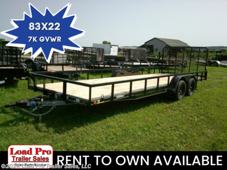 &lt;p&gt;&lt;span style=&quot;color: #363636; font-family: Hind, sans-serif; font-size: 16px;&quot;&gt;We offer RENT TO OWN and also offer Traditional Financing with approved credit !! This Trailer is for sale at Load Pro Trailer Sales in Clarinda Iowa.&amp;nbsp;&lt;/span&gt;&lt;/p&gt;
&lt;p&gt;&lt;strong&gt;83&quot; x 22&#39; Tandem Axle Utility&amp;nbsp;&lt;/strong&gt;&lt;/p&gt;
&lt;ul&gt;
&lt;li&gt;4&quot; Channel Frame&lt;/li&gt;
&lt;li&gt;2 - 3,500 Lb Dexter Spring Axles ( Elec FSA Brakes on both axles)&lt;/li&gt;
&lt;li&gt;ST205/75 R15 LRC 6 Ply.&amp;nbsp;&lt;/li&gt;
&lt;li&gt;Coupler 2&quot; A-Frame Cast&lt;/li&gt;
&lt;li&gt;Treated Wood Floor&lt;/li&gt;
&lt;li&gt;Smooth Plate Tear Drop Fenders (removable)&lt;/li&gt;
&lt;li&gt;4&#39; Fold In Gate Tubing w/Exp. Metal&lt;/li&gt;
&lt;li&gt;24&quot; Cross-Members&lt;/li&gt;
&lt;li&gt;Jack Swivel 5000 lb.&lt;/li&gt;
&lt;li&gt;Lights LED (w/Cold Weather Harness)&lt;/li&gt;
&lt;li&gt;4 - U-Hooks&lt;/li&gt;
&lt;li&gt;Sq. Tube Side Rails (weld on)&lt;/li&gt;
&lt;li&gt;Spring Assist on Fold Gate&lt;/li&gt;
&lt;li&gt;Spare Tire Mount&lt;/li&gt;
&lt;li&gt;Black (w/Primer)&lt;/li&gt;
&lt;li&gt;Road Service Program&lt;/li&gt;
&lt;/ul&gt;
&lt;p&gt;&amp;nbsp;&lt;/p&gt;
&lt;ul class=&quot;m-t-sm&quot; style=&quot;box-sizing: border-box; margin-top: 10px; margin-bottom: 10px; padding-left: 16px; list-style: none; color: #222222; font-family: &#39;Maven Pro&#39;, &#39;open sans&#39;, &#39;Helvetica Neue&#39;, Helvetica, Arial, sans-serif; font-size: 13px;&quot;&gt;
&lt;li style=&quot;box-sizing: border-box;&quot;&gt;
&lt;p style=&quot;box-sizing: inherit; margin-top: 0px; margin-bottom: 1rem; color: #373a3c; font-family: Lato, sans-serif;&quot;&gt;&lt;span style=&quot;box-sizing: inherit; font-size: 14px; color: #222222; font-family: &#39;Maven Pro&#39;, &#39;open sans&#39;, &#39;Helvetica Neue&#39;, Helvetica, Arial, sans-serif;&quot;&gt;&lt;span style=&quot;box-sizing: inherit; font-size: 13px;&quot;&gt;All prices are cash or Finance.&amp;nbsp; We offer financing through Sheffield Financial with approved credit on new trailers . We are a&amp;nbsp;&lt;/span&gt;&lt;/span&gt;Licensed dealer for Load Trail, Cross Enclosed Cargo Trailers,and M&amp;amp;W Welding trailers.&lt;/p&gt;
&lt;/li&gt;
&lt;li style=&quot;box-sizing: border-box;&quot;&gt;
&lt;p style=&quot;box-sizing: inherit; margin-top: 0px; margin-bottom: 1rem; color: #373a3c; font-family: Lato, sans-serif;&quot;&gt;We carry&amp;nbsp;&lt;span style=&quot;box-sizing: inherit; color: #222222; font-family: &#39;Maven Pro&#39;, &#39;open sans&#39;, &#39;Helvetica Neue&#39;, Helvetica, Arial, sans-serif;&quot;&gt;enclosed cargo trailers,Low pro trailers, Utility Trailer, dump trailer, Bobcat trailer, car trailer,&amp;nbsp;&lt;/span&gt;&lt;span class=&quot;gmail-&quot; style=&quot;box-sizing: inherit; color: #222222; font-family: &#39;Maven Pro&#39;, &#39;open sans&#39;, &#39;Helvetica Neue&#39;, Helvetica, Arial, sans-serif;&quot;&gt;&lt;span class=&quot;gmail-&quot; style=&quot;box-sizing: inherit;&quot;&gt;&lt;span class=&quot;gmail-&quot; style=&quot;box-sizing: inherit;&quot;&gt;&lt;span class=&quot;gmail-&quot; style=&quot;box-sizing: inherit;&quot;&gt;&lt;span class=&quot;gmail-&quot; style=&quot;box-sizing: inherit;&quot;&gt;&lt;span class=&quot;gmail-&quot; style=&quot;box-sizing: inherit;&quot;&gt;&lt;span class=&quot;gmail-&quot; style=&quot;box-sizing: inherit;&quot;&gt;&lt;span class=&quot;gmail-nanospell-typo&quot; style=&quot;box-sizing: inherit; border: none; cursor: auto; background: url(&#39;wiggle.png&#39;) 0% 100% repeat-x;&quot;&gt;ATV&lt;/span&gt;&lt;/span&gt;&lt;/span&gt;&lt;/span&gt;&lt;/span&gt;&lt;/span&gt;&lt;/span&gt;&lt;/span&gt;&lt;span style=&quot;box-sizing: inherit; color: #222222; font-family: &#39;Maven Pro&#39;, &#39;open sans&#39;, &#39;Helvetica Neue&#39;, Helvetica, Arial, sans-serif;&quot;&gt;&amp;nbsp;Trailers,&amp;nbsp;&lt;/span&gt;&lt;span class=&quot;gmail-&quot; style=&quot;box-sizing: inherit; color: #222222; font-family: &#39;Maven Pro&#39;, &#39;open sans&#39;, &#39;Helvetica Neue&#39;, Helvetica, Arial, sans-serif;&quot;&gt;&lt;span class=&quot;gmail-&quot; style=&quot;box-sizing: inherit;&quot;&gt;&lt;span class=&quot;gmail-&quot; style=&quot;box-sizing: inherit;&quot;&gt;&lt;span class=&quot;gmail-&quot; style=&quot;box-sizing: inherit;&quot;&gt;&lt;span class=&quot;gmail-&quot; style=&quot;box-sizing: inherit;&quot;&gt;&lt;span class=&quot;gmail-&quot; style=&quot;box-sizing: inherit;&quot;&gt;&lt;span class=&quot;gmail-&quot; style=&quot;box-sizing: inherit;&quot;&gt;&lt;span class=&quot;gmail-nanospell-typo&quot; style=&quot;box-sizing: inherit; border: none; cursor: auto; background: url(&#39;wiggle.png&#39;) 0% 100% repeat-x;&quot;&gt;UTV&lt;/span&gt;&lt;/span&gt;&lt;/span&gt;&lt;/span&gt;&lt;/span&gt;&lt;/span&gt;&lt;/span&gt;&lt;/span&gt;&lt;span style=&quot;box-sizing: inherit; color: #222222; font-family: &#39;Maven Pro&#39;, &#39;open sans&#39;, &#39;Helvetica Neue&#39;, Helvetica, Arial, sans-serif;&quot;&gt;&amp;nbsp;Trailers,&amp;nbsp;&lt;/span&gt;&lt;span class=&quot;gmail-&quot; style=&quot;box-sizing: inherit; color: #222222; font-family: &#39;Maven Pro&#39;, &#39;open sans&#39;, &#39;Helvetica Neue&#39;, Helvetica, Arial, sans-serif;&quot;&gt;&lt;span class=&quot;gmail-&quot; style=&quot;box-sizing: inherit;&quot;&gt;&lt;span class=&quot;gmail-&quot; style=&quot;box-sizing: inherit;&quot;&gt;&lt;span class=&quot;gmail-&quot; style=&quot;box-sizing: inherit;&quot;&gt;&lt;span class=&quot;gmail-&quot; style=&quot;box-sizing: inherit;&quot;&gt;&lt;span class=&quot;gmail-&quot; style=&quot;box-sizing: inherit;&quot;&gt;&lt;span class=&quot;gmail-&quot; style=&quot;box-sizing: inherit;&quot;&gt;&lt;span class=&quot;gmail-nanospell-typo&quot; style=&quot;box-sizing: inherit; border: none; cursor: auto; background: url(&#39;wiggle.png&#39;) 0% 100% repeat-x;&quot;&gt;tiltbed&lt;/span&gt;&lt;/span&gt;&lt;/span&gt;&lt;/span&gt;&lt;/span&gt;&lt;/span&gt;&lt;/span&gt;&lt;/span&gt;&lt;span style=&quot;box-sizing: inherit; color: #222222; font-family: &#39;Maven Pro&#39;, &#39;open sans&#39;, &#39;Helvetica Neue&#39;, Helvetica, Arial, sans-serif;&quot;&gt;&amp;nbsp;equipment trailers, Hydraulic dovetail trailers,&lt;/span&gt;&lt;span style=&quot;box-sizing: inherit; color: #222222; font-family: &#39;Maven Pro&#39;, &#39;open sans&#39;, &#39;Helvetica Neue&#39;, Helvetica, Arial, sans-serif;&quot;&gt;Implement trailers, Car Haulers,&amp;nbsp;&lt;/span&gt;&lt;span class=&quot;gmail-&quot; style=&quot;box-sizing: inherit; color: #222222; font-family: &#39;Maven Pro&#39;, &#39;open sans&#39;, &#39;Helvetica Neue&#39;, Helvetica, Arial, sans-serif;&quot;&gt;&lt;span class=&quot;gmail-&quot; style=&quot;box-sizing: inherit;&quot;&gt;&lt;span class=&quot;gmail-&quot; style=&quot;box-sizing: inherit;&quot;&gt;&lt;span class=&quot;gmail-&quot; style=&quot;box-sizing: inherit;&quot;&gt;&lt;span class=&quot;gmail-&quot; style=&quot;box-sizing: inherit;&quot;&gt;&lt;span class=&quot;gmail-&quot; style=&quot;box-sizing: inherit;&quot;&gt;&lt;span class=&quot;gmail-&quot; style=&quot;box-sizing: inherit;&quot;&gt;&lt;span class=&quot;gmail-nanospell-typo&quot; style=&quot;box-sizing: inherit; border: none; cursor: auto; background: url(&#39;wiggle.png&#39;) 0% 100% repeat-x;&quot;&gt;skidloader&lt;/span&gt;&lt;/span&gt;&lt;/span&gt;&lt;/span&gt;&lt;/span&gt;&lt;/span&gt;&lt;/span&gt;&lt;/span&gt;&lt;span style=&quot;box-sizing: inherit; color: #222222; font-family: &#39;Maven Pro&#39;, &#39;open sans&#39;, &#39;Helvetica Neue&#39;, Helvetica, Arial, sans-serif;&quot;&gt;&amp;nbsp;trailer,I beam&amp;nbsp;&lt;/span&gt;&lt;span class=&quot;gmail-&quot; style=&quot;box-sizing: inherit; color: #222222; font-family: &#39;Maven Pro&#39;, &#39;open sans&#39;, &#39;Helvetica Neue&#39;, Helvetica, Arial, sans-serif;&quot;&gt;&lt;span class=&quot;gmail-&quot; style=&quot;box-sizing: inherit;&quot;&gt;&lt;span class=&quot;gmail-&quot; style=&quot;box-sizing: inherit;&quot;&gt;&lt;span class=&quot;gmail-&quot; style=&quot;box-sizing: inherit;&quot;&gt;&lt;span class=&quot;gmail-&quot; style=&quot;box-sizing: inherit;&quot;&gt;&lt;span class=&quot;gmail-&quot; style=&quot;box-sizing: inherit;&quot;&gt;&lt;span class=&quot;gmail-&quot; style=&quot;box-sizing: inherit;&quot;&gt;&lt;span class=&quot;gmail-nanospell-typo&quot; style=&quot;box-sizing: inherit; border: none; cursor: auto; background: url(&#39;wiggle.png&#39;) 0% 100% repeat-x;&quot;&gt;Gooseneck&lt;/span&gt;&lt;/span&gt;&lt;/span&gt;&lt;/span&gt;&lt;/span&gt;&lt;/span&gt;&lt;/span&gt;&lt;/span&gt;&lt;span style=&quot;box-sizing: inherit; color: #222222; font-family: &#39;Maven Pro&#39;, &#39;open sans&#39;, &#39;Helvetica Neue&#39;, Helvetica, Arial, sans-serif;&quot;&gt;&amp;nbsp;Trailer,&amp;nbsp;&lt;/span&gt;&lt;span class=&quot;gmail-&quot; style=&quot;box-sizing: inherit; color: #222222; font-family: &#39;Maven Pro&#39;, &#39;open sans&#39;, &#39;Helvetica Neue&#39;, Helvetica, Arial, sans-serif;&quot;&gt;&lt;span class=&quot;gmail-&quot; style=&quot;box-sizing: inherit;&quot;&gt;&lt;span class=&quot;gmail-&quot; style=&quot;box-sizing: inherit;&quot;&gt;&lt;span class=&quot;gmail-&quot; style=&quot;box-sizing: inherit;&quot;&gt;&lt;span class=&quot;gmail-&quot; style=&quot;box-sizing: inherit;&quot;&gt;&lt;span class=&quot;gmail-&quot; style=&quot;box-sizing: inherit;&quot;&gt;&lt;span class=&quot;gmail-&quot; style=&quot;box-sizing: inherit;&quot;&gt;&lt;span class=&quot;gmail-nanospell-typo&quot; style=&quot;box-sizing: inherit; border: none; cursor: auto; background: url(&#39;wiggle.png&#39;) 0% 100% repeat-x;&quot;&gt;Gooseneck&lt;/span&gt;&lt;/span&gt;&lt;/span&gt;&lt;/span&gt;&lt;/span&gt;&lt;/span&gt;&lt;/span&gt;&lt;/span&gt;&lt;span style=&quot;box-sizing: inherit; color: #222222; font-family: &#39;Maven Pro&#39;, &#39;open sans&#39;, &#39;Helvetica Neue&#39;, Helvetica, Arial, sans-serif;&quot;&gt;&amp;nbsp;Trailer, scissor lift trailers, slingshot trailer, farm trailers, landscape trailer,&lt;/span&gt;&lt;span style=&quot;box-sizing: inherit; color: #222222; font-family: &#39;Maven Pro&#39;, &#39;open sans&#39;, &#39;Helvetica Neue&#39;, Helvetica, Arial, sans-serif;&quot;&gt;forklift trailers, Spring loaded gate trailers, Aluminum trailer, Enclosed Car Trailers,&amp;nbsp;&lt;/span&gt;&lt;span class=&quot;gmail-&quot; style=&quot;box-sizing: inherit; color: #222222; font-family: &#39;Maven Pro&#39;, &#39;open sans&#39;, &#39;Helvetica Neue&#39;, Helvetica, Arial, sans-serif;&quot;&gt;&lt;span class=&quot;gmail-&quot; style=&quot;box-sizing: inherit;&quot;&gt;&lt;span class=&quot;gmail-&quot; style=&quot;box-sizing: inherit;&quot;&gt;&lt;span class=&quot;gmail-&quot; style=&quot;box-sizing: inherit;&quot;&gt;&lt;span class=&quot;gmail-&quot; style=&quot;box-sizing: inherit;&quot;&gt;&lt;span class=&quot;gmail-&quot; style=&quot;box-sizing: inherit;&quot;&gt;&lt;span class=&quot;gmail-&quot; style=&quot;box-sizing: inherit;&quot;&gt;&lt;span class=&quot;gmail-nanospell-typo&quot; style=&quot;box-sizing: inherit; border: none; cursor: auto; background: url(&#39;wiggle.png&#39;) 0% 100% repeat-x;&quot;&gt;Deckover&lt;/span&gt;&lt;/span&gt;&lt;/span&gt;&lt;/span&gt;&lt;/span&gt;&lt;/span&gt;&lt;/span&gt;&lt;/span&gt;&lt;span style=&quot;box-sizing: inherit; color: #222222; font-family: &#39;Maven Pro&#39;, &#39;open sans&#39;, &#39;Helvetica Neue&#39;, Helvetica, Arial, sans-serif;&quot;&gt;&amp;nbsp;Trailers,&amp;nbsp;&lt;/span&gt;&lt;span class=&quot;gmail-&quot; style=&quot;box-sizing: inherit; color: #222222; font-family: &#39;Maven Pro&#39;, &#39;open sans&#39;, &#39;Helvetica Neue&#39;, Helvetica, Arial, sans-serif;&quot;&gt;&lt;span class=&quot;gmail-&quot; style=&quot;box-sizing: inherit;&quot;&gt;&lt;span class=&quot;gmail-&quot; style=&quot;box-sizing: inherit;&quot;&gt;&lt;span class=&quot;gmail-&quot; style=&quot;box-sizing: inherit;&quot;&gt;&lt;span class=&quot;gmail-&quot; style=&quot;box-sizing: inherit;&quot;&gt;&lt;span class=&quot;gmail-&quot; style=&quot;box-sizing: inherit;&quot;&gt;&lt;span class=&quot;gmail-&quot; style=&quot;box-sizing: inherit;&quot;&gt;&lt;span class=&quot;gmail-nanospell-typo&quot; style=&quot;box-sizing: inherit; border: none; cursor: auto; background: url(&#39;wiggle.png&#39;) 0% 100% repeat-x;&quot;&gt;SXS&lt;/span&gt;&lt;/span&gt;&lt;/span&gt;&lt;/span&gt;&lt;/span&gt;&lt;/span&gt;&lt;/span&gt;&lt;/span&gt;&lt;span style=&quot;box-sizing: inherit; color: #222222; font-family: &#39;Maven Pro&#39;, &#39;open sans&#39;, &#39;Helvetica Neue&#39;, Helvetica, Arial, sans-serif;&quot;&gt;&amp;nbsp;Trailer, motorcycle trailers, Race trailers,&amp;nbsp;&lt;/span&gt;&lt;span class=&quot;gmail-&quot; style=&quot;box-sizing: inherit; color: #222222; font-family: &#39;Maven Pro&#39;, &#39;open sans&#39;, &#39;Helvetica Neue&#39;, Helvetica, Arial, sans-serif;&quot;&gt;&lt;span class=&quot;gmail-&quot; style=&quot;box-sizing: inherit;&quot;&gt;&lt;span class=&quot;gmail-&quot; style=&quot;box-sizing: inherit;&quot;&gt;&lt;span class=&quot;gmail-&quot; style=&quot;box-sizing: inherit;&quot;&gt;&lt;span class=&quot;gmail-&quot; style=&quot;box-sizing: inherit;&quot;&gt;&lt;span class=&quot;gmail-&quot; style=&quot;box-sizing: inherit;&quot;&gt;&lt;span class=&quot;gmail-&quot; style=&quot;box-sizing: inherit;&quot;&gt;&lt;span class=&quot;gmail-nanospell-typo&quot; style=&quot;box-sizing: inherit; border: none; cursor: auto; background: url(&#39;wiggle.png&#39;) 0% 100% repeat-x;&quot;&gt;lawncare&lt;/span&gt;&lt;/span&gt;&lt;/span&gt;&lt;/span&gt;&lt;/span&gt;&lt;/span&gt;&lt;/span&gt;&lt;/span&gt;&lt;span style=&quot;box-sizing: inherit; color: #222222; font-family: &#39;Maven Pro&#39;, &#39;open sans&#39;, &#39;Helvetica Neue&#39;, Helvetica, Arial, sans-serif;&quot;&gt;&amp;nbsp;trailer,&lt;/span&gt;&lt;span class=&quot;gmail-&quot; style=&quot;box-sizing: inherit; color: #222222; font-family: &#39;Maven Pro&#39;, &#39;open sans&#39;, &#39;Helvetica Neue&#39;, Helvetica, Arial, sans-serif;&quot;&gt;&lt;span class=&quot;gmail-&quot; style=&quot;box-sizing: inherit;&quot;&gt;&lt;span class=&quot;gmail-&quot; style=&quot;box-sizing: inherit;&quot;&gt;&lt;span class=&quot;gmail-&quot; style=&quot;box-sizing: inherit;&quot;&gt;&lt;span class=&quot;gmail-&quot; style=&quot;box-sizing: inherit;&quot;&gt;&lt;span class=&quot;gmail-&quot; style=&quot;box-sizing: inherit;&quot;&gt;&lt;span class=&quot;gmail-&quot; style=&quot;box-sizing: inherit;&quot;&gt;&lt;span class=&quot;gmail-nanospell-typo&quot; style=&quot;box-sizing: inherit; border: none; cursor: auto; background: url(&#39;wiggle.png&#39;) 0% 100% repeat-x;&quot;&gt;Pipetop&lt;/span&gt;&lt;/span&gt;&lt;/span&gt;&lt;/span&gt;&lt;/span&gt;&lt;/span&gt;&lt;/span&gt;&lt;/span&gt;&lt;span style=&quot;box-sizing: inherit; color: #222222; font-family: &#39;Maven Pro&#39;, &#39;open sans&#39;, &#39;Helvetica Neue&#39;, Helvetica, Arial, sans-serif;&quot;&gt;&amp;nbsp;Trailer, seed trailers, Box Trailer, tool trailers, Hay Trailers, Fuel Trailer, Self Unloading Hay Trailer, Used trailer for sale, Construction trailers, Craft Trailers,&amp;nbsp;&lt;/span&gt;&lt;span style=&quot;box-sizing: inherit; color: #222222; font-family: &#39;Maven Pro&#39;, &#39;open sans&#39;, &#39;Helvetica Neue&#39;, Helvetica, Arial, sans-serif;&quot;&gt;Trailer to haul my&amp;nbsp;&lt;/span&gt;&lt;span class=&quot;gmail-&quot; style=&quot;box-sizing: inherit; color: #222222; font-family: &#39;Maven Pro&#39;, &#39;open sans&#39;, &#39;Helvetica Neue&#39;, Helvetica, Arial, sans-serif;&quot;&gt;&lt;span class=&quot;gmail-&quot; style=&quot;box-sizing: inherit;&quot;&gt;&lt;span class=&quot;gmail-&quot; style=&quot;box-sizing: inherit;&quot;&gt;&lt;span class=&quot;gmail-&quot; style=&quot;box-sizing: inherit;&quot;&gt;&lt;span class=&quot;gmail-&quot; style=&quot;box-sizing: inherit;&quot;&gt;&lt;span class=&quot;gmail-&quot; style=&quot;box-sizing: inherit;&quot;&gt;&lt;span class=&quot;gmail-&quot; style=&quot;box-sizing: inherit;&quot;&gt;&lt;span class=&quot;gmail-nanospell-typo&quot; style=&quot;box-sizing: inherit; border: none; cursor: auto; background: url(&#39;wiggle.png&#39;) 0% 100% repeat-x;&quot;&gt;golfcart&lt;/span&gt;&lt;/span&gt;&lt;/span&gt;&lt;/span&gt;&lt;/span&gt;&lt;/span&gt;&lt;/span&gt;&lt;/span&gt;&lt;span style=&quot;box-sizing: inherit; color: #222222; font-family: &#39;Maven Pro&#39;, &#39;open sans&#39;, &#39;Helvetica Neue&#39;, Helvetica, Arial, sans-serif;&quot;&gt;, Jeep Trailers, Aluminum cargo trailers, and Buggy Haulers. We are centrally located between Kansas City - MO - Omaha, NE and Des&amp;nbsp;&lt;/span&gt;&lt;span class=&quot;gmail-&quot; style=&quot;box-sizing: inherit; color: #222222; font-family: &#39;Maven Pro&#39;, &#39;open sans&#39;, &#39;Helvetica Neue&#39;, Helvetica, Arial, sans-serif;&quot;&gt;&lt;span class=&quot;gmail-&quot; style=&quot;box-sizing: inherit;&quot;&gt;&lt;span class=&quot;gmail-&quot; style=&quot;box-sizing: inherit;&quot;&gt;&lt;span class=&quot;gmail-&quot; style=&quot;box-sizing: inherit;&quot;&gt;&lt;span class=&quot;gmail-&quot; style=&quot;box-sizing: inherit;&quot;&gt;&lt;span class=&quot;gmail-&quot; style=&quot;box-sizing: inherit;&quot;&gt;&lt;span class=&quot;gmail-&quot; style=&quot;box-sizing: inherit;&quot;&gt;&lt;span class=&quot;gmail-nanospell-typo&quot; style=&quot;box-sizing: inherit; border: none; cursor: auto; background: url(&#39;wiggle.png&#39;) 0% 100% repeat-x;&quot;&gt;Moines&lt;/span&gt;&lt;/span&gt;&lt;/span&gt;&lt;/span&gt;&lt;/span&gt;&lt;/span&gt;&lt;/span&gt;&lt;/span&gt;&lt;span style=&quot;box-sizing: inherit; color: #222222; font-family: &#39;Maven Pro&#39;, &#39;open sans&#39;, &#39;Helvetica Neue&#39;, Helvetica, Arial, sans-serif;&quot;&gt;, IA. We are close to Atlantic, IA - Red Oak, IA - Shenandoah, IA -&amp;nbsp;&lt;/span&gt;&lt;span class=&quot;gmail-&quot; style=&quot;box-sizing: inherit; color: #222222; font-family: &#39;Maven Pro&#39;, &#39;open sans&#39;, &#39;Helvetica Neue&#39;, Helvetica, Arial, sans-serif;&quot;&gt;&lt;span class=&quot;gmail-&quot; style=&quot;box-sizing: inherit;&quot;&gt;&lt;span class=&quot;gmail-&quot; style=&quot;box-sizing: inherit;&quot;&gt;&lt;span class=&quot;gmail-&quot; style=&quot;box-sizing: inherit;&quot;&gt;&lt;span class=&quot;gmail-&quot; style=&quot;box-sizing: inherit;&quot;&gt;&lt;span class=&quot;gmail-&quot; style=&quot;box-sizing: inherit;&quot;&gt;&lt;span class=&quot;gmail-&quot; style=&quot;box-sizing: inherit;&quot;&gt;&lt;span class=&quot;gmail-nanospell-typo&quot; style=&quot;box-sizing: inherit; border: none; cursor: auto; background: url(&#39;wiggle.png&#39;) 0% 100% repeat-x;&quot;&gt;Bradyville&lt;/span&gt;&lt;/span&gt;&lt;/span&gt;&lt;/span&gt;&lt;/span&gt;&lt;/span&gt;&lt;/span&gt;&lt;/span&gt;&lt;span style=&quot;box-sizing: inherit; color: #222222; font-family: &#39;Maven Pro&#39;, &#39;open sans&#39;, &#39;Helvetica Neue&#39;, Helvetica, Arial, sans-serif;&quot;&gt;, IA -&amp;nbsp;&lt;/span&gt;&lt;span class=&quot;gmail-&quot; style=&quot;box-sizing: inherit; color: #222222; font-family: &#39;Maven Pro&#39;, &#39;open sans&#39;, &#39;Helvetica Neue&#39;, Helvetica, Arial, sans-serif;&quot;&gt;&lt;span class=&quot;gmail-&quot; style=&quot;box-sizing: inherit;&quot;&gt;&lt;span class=&quot;gmail-&quot; style=&quot;box-sizing: inherit;&quot;&gt;&lt;span class=&quot;gmail-&quot; style=&quot;box-sizing: inherit;&quot;&gt;&lt;span class=&quot;gmail-&quot; style=&quot;box-sizing: inherit;&quot;&gt;&lt;span class=&quot;gmail-&quot; style=&quot;box-sizing: inherit;&quot;&gt;&lt;span class=&quot;gmail-&quot; style=&quot;box-sizing: inherit;&quot;&gt;&lt;span class=&quot;gmail-nanospell-typo&quot; style=&quot;box-sizing: inherit; border: none; cursor: auto; background: url(&#39;wiggle.png&#39;) 0% 100% repeat-x;&quot;&gt;Maryville&lt;/span&gt;&lt;/span&gt;&lt;/span&gt;&lt;/span&gt;&lt;/span&gt;&lt;/span&gt;&lt;/span&gt;&lt;/span&gt;&lt;span style=&quot;box-sizing: inherit; color: #222222; font-family: &#39;Maven Pro&#39;, &#39;open sans&#39;, &#39;Helvetica Neue&#39;, Helvetica, Arial, sans-serif;&quot;&gt;, MO - St Joseph, MO -&amp;nbsp;&lt;/span&gt;&lt;span class=&quot;gmail-&quot; style=&quot;box-sizing: inherit; color: #222222; font-family: &#39;Maven Pro&#39;, &#39;open sans&#39;, &#39;Helvetica Neue&#39;, Helvetica, Arial, sans-serif;&quot;&gt;&lt;span class=&quot;gmail-&quot; style=&quot;box-sizing: inherit;&quot;&gt;&lt;span class=&quot;gmail-&quot; style=&quot;box-sizing: inherit;&quot;&gt;&lt;span class=&quot;gmail-&quot; style=&quot;box-sizing: inherit;&quot;&gt;&lt;span class=&quot;gmail-&quot; style=&quot;box-sizing: inherit;&quot;&gt;&lt;span class=&quot;gmail-&quot; style=&quot;box-sizing: inherit;&quot;&gt;&lt;span class=&quot;gmail-&quot; style=&quot;box-sizing: inherit;&quot;&gt;&lt;span class=&quot;gmail-nanospell-typo&quot; style=&quot;box-sizing: inherit; border: none; cursor: auto; background: url(&#39;wiggle.png&#39;) 0% 100% repeat-x;&quot;&gt;Rockport&lt;/span&gt;&lt;/span&gt;&lt;/span&gt;&lt;/span&gt;&lt;/span&gt;&lt;/span&gt;&lt;/span&gt;&lt;/span&gt;&lt;span style=&quot;box-sizing: inherit; color: #222222; font-family: &#39;Maven Pro&#39;, &#39;open sans&#39;, &#39;Helvetica Neue&#39;, Helvetica, Arial, sans-serif;&quot;&gt;, MO. We carry a large selection of parts to fit all makes and models of trailer and have a full service shop to repair all makes and models of trailers.&lt;/span&gt;&lt;/p&gt;
&lt;/li&gt;
&lt;/ul&gt;