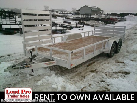 &lt;p&gt;&lt;span style=&quot;color: #363636; font-family: Hind, sans-serif; font-size: 18.88px;&quot;&gt;We offer RENT TO OWN and also offer Traditional Financing with approved credit !! This Trailer is for sale at Load Pro Trailer Sales in Clarinda Iowa.&amp;nbsp;&lt;/span&gt;&lt;/p&gt;
&lt;p&gt;&lt;strong&gt;New H&amp;amp;H 82X18 Aluminum Utility Trailer&lt;/strong&gt;&lt;/p&gt;
&lt;ul&gt;
&lt;li&gt;3&quot; x 2&quot; Aluminum Angle Extrusion Frame&lt;/li&gt;
&lt;li&gt;3&quot; Aluminum Channel Crossmembers&amp;nbsp;&lt;/li&gt;
&lt;li&gt;5&quot; Aluminum Triple Tube Tongue&amp;nbsp;&lt;/li&gt;
&lt;li&gt;2&quot; x 1-1/2&quot; Aluminum Extrusion Tube Uprights&lt;/li&gt;
&lt;li&gt;2&quot; x 2&quot; Aluminum Tube Top Rail&lt;/li&gt;
&lt;li&gt;Aluminum Side Gate&lt;/li&gt;
&lt;li&gt;2-5/16&quot; A-Frame Posi-Lock Coupler&amp;nbsp;&lt;/li&gt;
&lt;li&gt;Dual Safety Chains and Hooks&lt;/li&gt;
&lt;li&gt;7-Way RV-Style Plug&lt;/li&gt;
&lt;li&gt;Sealed Wiring Harness&lt;/li&gt;
&lt;li&gt;2k Rated Setback Jack w/ Foot&lt;/li&gt;
&lt;li&gt;54&quot; Aluminum Bi-Fold Gate&lt;/li&gt;
&lt;li&gt;Aluminum Teardrop Fenders w/ Backs (Tandem Axle)&lt;/li&gt;
&lt;li&gt;Tandem Spring Brake Suspension, 7000 lb. GVWR (Tandem Axle)&lt;/li&gt;
&lt;li&gt;Easy Lube Hubs&lt;/li&gt;
&lt;li&gt;ST205/75R15 &#39;C&#39; Tires&lt;/li&gt;
&lt;li&gt;15&quot; Aluminum Wheels&lt;/li&gt;
&lt;li&gt;2 x 8 Pressure Treated Pine Decking&lt;/li&gt;
&lt;li&gt;Front &amp;amp; Rear End Board Caps&lt;/li&gt;
&lt;li&gt;Aluminum Stake Pockets&lt;/li&gt;
&lt;li&gt;Full LED, DOT Compliant Lighting&lt;/li&gt;
&lt;/ul&gt;
&lt;p&gt;All prices are cash or Finance. &amp;nbsp;We offer financing through Sheffield Financial with approved credit on new trailers . We are a Licensed dealer for Load Trail, H&amp;amp;H, Cross Enclosed Cargo Trailers, CargoMate, Alcom, and M&amp;amp;W Welding trailers.&lt;/p&gt;
&lt;p&gt;We carry enclosed cargo trailers, Low pro trailers, Utility Trailer, dump trailer, Bobcat trailer, car trailer, ATV Trailers, UTV Trailers, tilt bed equipment trailers, Hydraulic dovetail trailers, Implement trailers, Car Haulers, skid loader trailer, I beam Gooseneck Trailer, Gooseneck Trailer, scissor lift trailers, slingshot trailer, farm trailers, landscape trailer, forklift trailers, Spring loaded gate trailers, Aluminum trailer, Enclosed Car Trailers, Deck over Trailers, SXS Trailer, motorcycle trailers, Race trailers, lawncare trailer, Pipe top Trailer, seed trailers, Box Trailer, tool trailers, Hay Trailers, Fuel Trailer, Self Unloading Hay Trailer, Used trailer for sale, Construction trailers, Craft Trailers, Trailer to haul my golf cart, Jeep Trailers, Aluminum cargo trailers, and Buggy Haulers. We are centrally located between Kansas City - MO - Omaha, NE and Des Moines, IA. We are close to Atlantic, IA - Red Oak, IA - Shenandoah, IA - Bradyville, IA - Maryville, MO - St Joseph, MO - Rockport, MO. We carry a large selection of parts to fit all makes and models of trailer and have a full service shop to repair all makes and models of trailers.&amp;nbsp;&lt;/p&gt;