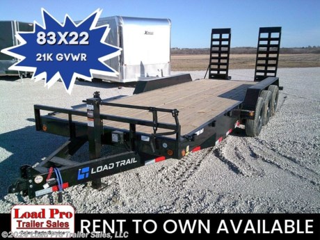 &lt;p&gt;We offer RENT TO OWN and also offer Traditional Financing with approved credit!! This Trailer is for sale at Load Pro Trailer Sales in Clarinda Iowa.&amp;nbsp;&lt;/p&gt;
&lt;p&gt;83&quot; x 22&#39; Triple Axle Equipment Trailer&lt;/p&gt;
&lt;ul class=&quot;m-t-sm&quot;&gt;
&lt;li&gt;8&quot; Channel Frame&lt;/li&gt;
&lt;li&gt;3 - 7,000 Lb Dexter Spring Axles (&amp;nbsp; Elec FSA Brakes on all 3 axles)&lt;/li&gt;
&lt;li&gt;ST235/80 R16 LRE 10 Ply.&amp;nbsp;&amp;nbsp;&lt;/li&gt;
&lt;li&gt;Coupler 2-5/16&quot; Adjustable (6 HOLE)(21K)&lt;/li&gt;
&lt;li&gt;Treated Wood Floor w/2&#39; Dove Tail&amp;nbsp;&amp;nbsp;&lt;/li&gt;
&lt;li&gt;Diamond Plate Fenders (removable)&lt;/li&gt;
&lt;li&gt;Fold Up Ramps 5&#39; x 24&quot; x 4&quot;&amp;nbsp;&amp;nbsp;&lt;/li&gt;
&lt;li&gt;16&quot; Cross-Members&lt;/li&gt;
&lt;li&gt;Jack Spring Loaded Drop Leg 1-10K&lt;/li&gt;
&lt;li&gt;Lights LED (w/Cold Weather Harness)&lt;/li&gt;
&lt;li&gt;4 - D-Rings 4&quot; Weld On&lt;/li&gt;
&lt;li&gt;Spare Tire Mount&lt;/li&gt;
&lt;li&gt;Black (w/Primer)&lt;/li&gt;
&lt;/ul&gt;
&lt;p&gt;All prices are cash or Finance. &amp;nbsp;We offer financing through Sheffield Financial with approved credit on new trailers . We are a Licensed dealer for Load Trail, H&amp;amp;H, Cross Enclosed Cargo Trailers, CargoMate, Alcom, and M&amp;amp;W Welding trailers.&lt;/p&gt;
&lt;p&gt;We carry enclosed cargo trailers, Low pro trailers, Utility Trailer, dump trailer, Bobcat trailer, car trailer, ATV Trailers, UTV Trailers, tilt bed equipment trailers, Hydraulic dovetail trailers, Implement trailers, Car Haulers, skid loader trailer, I beam Gooseneck Trailer, Gooseneck Trailer, scissor lift trailers, slingshot trailer, farm trailers, landscape trailer, forklift trailers, Spring loaded gate trailers, Aluminum trailer, Enclosed Car Trailers, Deck over Trailers, SXS Trailer, motorcycle trailers, Race trailers, lawncare trailer, Pipe top Trailer, seed trailers, Box Trailer, tool trailers, Hay Trailers, Fuel Trailer, Self Unloading Hay Trailer, Used trailer for sale, Construction trailers, Craft Trailers, Trailer to haul my golf cart, Jeep Trailers, Aluminum cargo trailers, and Buggy Haulers. We are centrally located between Kansas City - MO - Omaha, NE and Des Moines, IA. We are close to Atlantic, IA - Red Oak, IA - Shenandoah, IA - Bradyville, IA - Maryville, MO - St Joseph, MO - Rockport, MO. We carry a large selection of parts to fit all makes and models of trailer and have a full service shop to repair all makes and models of trailers.&amp;nbsp;&lt;/p&gt;