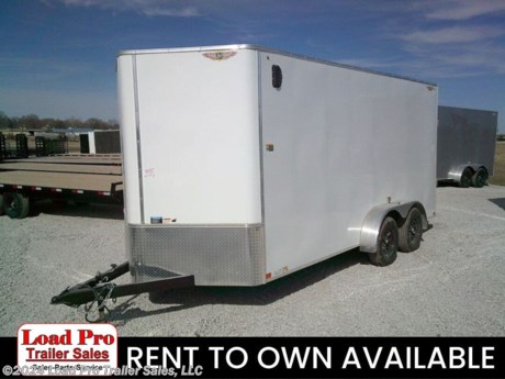 &lt;p&gt;&lt;span style=&quot;color: #363636; font-family: Hind, sans-serif; font-size: 18.88px;&quot;&gt;We offer RENT TO OWN and also offer Traditional Financing with approved credit !! This Trailer is for sale at Load Pro Trailer Sales in Clarinda Iowa.&amp;nbsp;&lt;/span&gt;&lt;/p&gt;
&lt;p&gt;&lt;span style=&quot;color: #363636; font-family: Hind, sans-serif; font-size: 18.88px;&quot;&gt;New H&amp;amp;H 7X16 Enclosed Cargo Trailer&amp;nbsp;&lt;/span&gt;&lt;/p&gt;
&lt;ul&gt;
&lt;li&gt;&lt;span style=&quot;color: #363636; font-family: Hind, sans-serif;&quot;&gt;&lt;span style=&quot;font-size: 18.88px;&quot;&gt;Steel Tube Frame &amp;amp; Tongue&lt;/span&gt;&lt;/span&gt;&lt;/li&gt;
&lt;li&gt;&lt;span style=&quot;color: #363636; font-family: Hind, sans-serif;&quot;&gt;&lt;span style=&quot;font-size: 18.88px;&quot;&gt;Formed Channel Steel Crossmembers&lt;/span&gt;&lt;/span&gt;&lt;/li&gt;
&lt;li&gt;&lt;span style=&quot;color: #363636; font-family: Hind, sans-serif;&quot;&gt;&lt;span style=&quot;font-size: 18.88px;&quot;&gt;24&amp;rdquo; On-Center Steel Tube Wall Uprights&lt;/span&gt;&lt;/span&gt;&lt;/li&gt;
&lt;li&gt;&lt;span style=&quot;color: #363636; font-family: Hind, sans-serif;&quot;&gt;&lt;span style=&quot;font-size: 18.88px;&quot;&gt;24&amp;rdquo; On-Center Galvanized Steel Tube Roof Bows&lt;/span&gt;&lt;/span&gt;&lt;/li&gt;
&lt;li&gt;&lt;strong&gt;&lt;span style=&quot;color: #363636; font-family: Hind, sans-serif;&quot;&gt;&lt;span style=&quot;font-size: 18.88px;&quot;&gt;12&quot; Additional Height&lt;/span&gt;&lt;/span&gt;&lt;/strong&gt;&lt;/li&gt;
&lt;li&gt;&lt;span style=&quot;color: #363636; font-family: Hind, sans-serif;&quot;&gt;&lt;span style=&quot;font-size: 18.88px;&quot;&gt;V-Nose Front&lt;/span&gt;&lt;/span&gt;&lt;/li&gt;
&lt;li&gt;&lt;span style=&quot;color: #363636; font-family: Hind, sans-serif;&quot;&gt;&lt;span style=&quot;font-size: 18.88px;&quot;&gt;A-Frame Posi-Lock Coupler with Dual Safety Chains&lt;/span&gt;&lt;/span&gt;&lt;/li&gt;
&lt;li&gt;&lt;span style=&quot;color: #363636; font-family: Hind, sans-serif;&quot;&gt;&lt;span style=&quot;font-size: 18.88px;&quot;&gt;7K Drop Leg Jack&lt;/span&gt;&lt;/span&gt;&lt;/li&gt;
&lt;li&gt;&lt;span style=&quot;color: #363636; font-family: Hind, sans-serif;&quot;&gt;&lt;span style=&quot;font-size: 18.88px;&quot;&gt;Side Door with RV Style, Flush-Lock Latch&amp;nbsp;&lt;strong&gt;&amp;amp; Barlock&lt;/strong&gt;&lt;/span&gt;&lt;/span&gt;&lt;/li&gt;
&lt;li&gt;&lt;span style=&quot;color: #363636; font-family: Hind, sans-serif;&quot;&gt;&lt;span style=&quot;font-size: 18.88px;&quot;&gt;Aluminum Door Hold Back&lt;/span&gt;&lt;/span&gt;&lt;/li&gt;
&lt;li&gt;&lt;span style=&quot;color: #363636; font-family: Hind, sans-serif;&quot;&gt;&lt;span style=&quot;font-size: 18.88px;&quot;&gt;Rear Ramp Door&amp;nbsp;&lt;/span&gt;&lt;/span&gt;&lt;/li&gt;
&lt;li&gt;&lt;span style=&quot;color: #363636; font-family: Hind, sans-serif;&quot;&gt;&lt;span style=&quot;font-size: 18.88px;&quot;&gt;Aluminum Fenders&lt;/span&gt;&lt;/span&gt;&lt;/li&gt;
&lt;li&gt;&lt;span style=&quot;color: #363636; font-family: Hind, sans-serif;&quot;&gt;&lt;span style=&quot;font-size: 18.88px;&quot;&gt;Drop Spring Axle (s) with Easy Lube Hubs&lt;/span&gt;&lt;/span&gt;&lt;/li&gt;
&lt;li&gt;&lt;span style=&quot;color: #363636; font-family: Hind, sans-serif;&quot;&gt;&lt;span style=&quot;font-size: 18.88px;&quot;&gt;&lt;strong&gt;4-Wheel&lt;/strong&gt; Electric Brakes (Tandem Models)&lt;/span&gt;&lt;/span&gt;&lt;/li&gt;
&lt;li&gt;&lt;span style=&quot;color: #363636; font-family: Hind, sans-serif;&quot;&gt;&lt;span style=&quot;font-size: 18.88px;&quot;&gt;Radial Tires on Black Steel Wheels&lt;/span&gt;&lt;/span&gt;&lt;/li&gt;
&lt;li&gt;&lt;span style=&quot;color: #363636; font-family: Hind, sans-serif;&quot;&gt;&lt;span style=&quot;font-size: 18.88px;&quot;&gt;Weather Coated Tongue &amp;amp; Rear Bulkhead&lt;/span&gt;&lt;/span&gt;&lt;/li&gt;
&lt;li&gt;&lt;span style=&quot;color: #363636; font-family: Hind, sans-serif;&quot;&gt;&lt;span style=&quot;font-size: 18.88px;&quot;&gt;Fully Undercoated Body&lt;/span&gt;&lt;/span&gt;&lt;/li&gt;
&lt;li&gt;&lt;span style=&quot;color: #363636; font-family: Hind, sans-serif;&quot;&gt;&lt;span style=&quot;font-size: 18.88px;&quot;&gt;Vapor Barrier&lt;/span&gt;&lt;/span&gt;&lt;/li&gt;
&lt;li&gt;&lt;span style=&quot;color: #363636; font-family: Hind, sans-serif;&quot;&gt;&lt;span style=&quot;font-size: 18.88px;&quot;&gt;.030 Smooth Aluminum Exterior Sheeting&lt;/span&gt;&lt;/span&gt;&lt;/li&gt;
&lt;li&gt;&lt;span style=&quot;color: #363636; font-family: Hind, sans-serif;&quot;&gt;&lt;span style=&quot;font-size: 18.88px;&quot;&gt;Flat Roof Design with .024 Aluminum &amp;amp; Slightly Sloped&lt;/span&gt;&lt;/span&gt;&lt;/li&gt;
&lt;li&gt;&lt;span style=&quot;color: #363636; font-family: Hind, sans-serif;&quot;&gt;&lt;span style=&quot;font-size: 18.88px;&quot;&gt;24&amp;rdquo; Aluminum Tread Plate Rock Guard&lt;/span&gt;&lt;/span&gt;&lt;/li&gt;
&lt;li&gt;&lt;span style=&quot;color: #363636; font-family: Hind, sans-serif;&quot;&gt;&lt;span style=&quot;font-size: 18.88px;&quot;&gt;Extruded Aluminum Trim&lt;/span&gt;&lt;/span&gt;&lt;/li&gt;
&lt;li&gt;&lt;span style=&quot;color: #363636; font-family: Hind, sans-serif;&quot;&gt;&lt;span style=&quot;font-size: 18.88px;&quot;&gt;3/8&quot; Wood Interior Walls&lt;/span&gt;&lt;/span&gt;&lt;/li&gt;
&lt;li&gt;&lt;span style=&quot;color: #363636; font-family: Hind, sans-serif;&quot;&gt;&lt;span style=&quot;font-size: 18.88px;&quot;&gt;Aluminum H-Channel Wall Transitions&lt;/span&gt;&lt;/span&gt;&lt;/li&gt;
&lt;li&gt;&lt;span style=&quot;color: #363636; font-family: Hind, sans-serif;&quot;&gt;&lt;span style=&quot;font-size: 18.88px;&quot;&gt;3/4&amp;rdquo; Engineered Wood Flooring&lt;/span&gt;&lt;/span&gt;&lt;/li&gt;
&lt;li&gt;&lt;span style=&quot;color: #363636; font-family: Hind, sans-serif;&quot;&gt;&lt;span style=&quot;font-size: 18.88px;&quot;&gt;12V LED Dome Light(s) &amp;amp; Switch, Wall Mounted&lt;/span&gt;&lt;/span&gt;&lt;/li&gt;
&lt;li&gt;&lt;span style=&quot;color: #363636; font-family: Hind, sans-serif;&quot;&gt;&lt;span style=&quot;font-size: 18.88px;&quot;&gt;Full DOT Compliant, LED Lighting&lt;/span&gt;&lt;/span&gt;&lt;/li&gt;
&lt;li&gt;&lt;strong&gt;&lt;span style=&quot;color: #363636; font-family: Hind, sans-serif;&quot;&gt;&lt;span style=&quot;font-size: 18.88px;&quot;&gt;Sidewall Vents&lt;/span&gt;&lt;/span&gt;&lt;/strong&gt;&lt;/li&gt;
&lt;li&gt;&lt;span style=&quot;color: #363636; font-family: Hind, sans-serif;&quot;&gt;&lt;span style=&quot;font-size: 18.88px;&quot;&gt;Limited 3-Year Warranty&lt;/span&gt;&lt;/span&gt;&lt;/li&gt;
&lt;/ul&gt;
&lt;p style=&quot;box-sizing: inherit; margin-top: 0px; margin-bottom: 1rem; color: #373a3c; font-family: Lato, sans-serif;&quot;&gt;&lt;span style=&quot;box-sizing: inherit; color: #222222; font-family: &#39;Maven Pro&#39;, &#39;open sans&#39;, &#39;Helvetica Neue&#39;, Helvetica, Arial, sans-serif;&quot;&gt;&lt;span style=&quot;box-sizing: inherit; font-size: 13px;&quot;&gt;All prices are cash or Finance.&amp;nbsp; We offer financing through Sheffield Financial with approved credit on new trailers . We are a Licensed dealer for Load Trail, Cross Enclosed Cargo Trailers, CargoMate, Alcom, and M&amp;amp;W Welding trailers.&lt;/span&gt;&lt;/span&gt;&lt;/p&gt;
&lt;p style=&quot;box-sizing: inherit; margin-top: 0px; margin-bottom: 1rem; color: #373a3c; font-family: Lato, sans-serif;&quot;&gt;&lt;span style=&quot;box-sizing: inherit; color: #222222; font-family: &#39;Maven Pro&#39;, &#39;open sans&#39;, &#39;Helvetica Neue&#39;, Helvetica, Arial, sans-serif;&quot;&gt;&lt;span style=&quot;box-sizing: inherit; font-size: 13px;&quot;&gt;We carry enclosed cargo trailers, Low pro trailers, Utility Trailer, dump trailer, Bobcat trailer, car trailer, ATV Trailers, UTV Trailers, tilt bed equipment trailers, Hydraulic dovetail trailers, Implement trailers, Car Haulers, skid loader trailer, I beam Gooseneck Trailer, Gooseneck Trailer, scissor lift trailers, slingshot trailer, farm trailers, landscape trailer, forklift trailers, Spring loaded gate trailers, Aluminum trailer, Enclosed Car Trailers, Deck over Trailers, SXS Trailer, motorcycle trailers, Race trailers, lawncare trailer, Pipe top Trailer, seed trailers, Box Trailer, tool trailers, Hay Trailers, Fuel Trailer, Self Unloading Hay Trailer, Used trailer for sale, Construction trailers, Craft Trailers, Trailer to haul my golf cart, Jeep Trailers, Aluminum cargo trailers, and Buggy Haulers. We are centrally located between Kansas City - MO - Omaha, NE and Des Moines, IA. We are close to Atlantic, IA - Red Oak, IA - Shenandoah, IA - Bradyville, IA - Maryville, MO - St Joseph, MO - Rockport, MO. We carry a large selection of parts to fit all makes and models of trailer and have a full service shop to repair all makes and models of trailers.&lt;/span&gt;&lt;/span&gt;&lt;/p&gt;