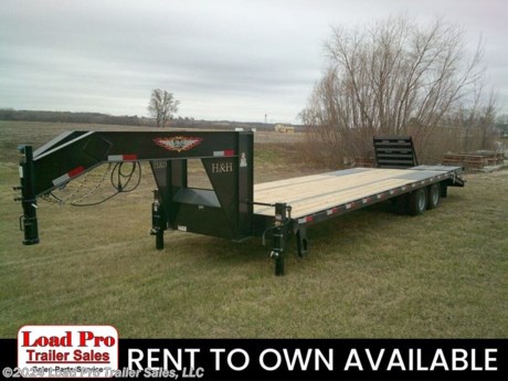 &lt;p&gt;We offer RENT TO OWN and also offer Traditional Financing with approved credit !! This Trailer is for sale at Load Pro Trailer Sales in Clarinda Iowa&lt;/p&gt;
&lt;p&gt;&lt;strong&gt;New H&amp;amp;H 102X25+5 Gooseneck 22.5K Equipment Trailer&amp;nbsp;&lt;br&gt;&lt;/strong&gt;&lt;/p&gt;
&lt;ul&gt;
&lt;li&gt;H25+5SDBCL-GN-225&lt;/li&gt;
&lt;li&gt;Low Profile Pierced Beam Frame&lt;/li&gt;
&lt;li&gt;12&amp;rdquo; Wide Flange, I-Beam Frame &amp;amp; Tongue&lt;/li&gt;
&lt;li&gt;3&amp;rdquo; Steel Channel Crossmembers&lt;/li&gt;
&lt;li&gt;Gooseneck Hitch&amp;nbsp;&amp;nbsp;&lt;/li&gt;
&lt;li&gt;Steel Channel Sides&lt;/li&gt;
&lt;li&gt;2-5/16&quot; Adjustable Height Gooseneck Coupler and Safety Chains&lt;/li&gt;
&lt;li&gt;Sealed Wiring Harness&lt;/li&gt;
&lt;li&gt;Dual 12K Rated Drop Leg Jacks&lt;/li&gt;
&lt;li&gt;5&#39; Self Cleaning Steel Dovetail&lt;/li&gt;
&lt;li&gt;(2) 45&amp;rdquo; x 57&amp;rdquo; Double Spring Assist Deluxe Ramps&amp;nbsp;&amp;nbsp;&lt;/li&gt;
&lt;li&gt;Slipper Spring Suspension&lt;/li&gt;
&lt;li&gt;Radial Tires on Steel Wheels&lt;/li&gt;
&lt;li&gt;Mud Flaps&lt;/li&gt;
&lt;li&gt;Pressure Treated Lumber Decking&lt;/li&gt;
&lt;li&gt;Stake Pockets and Pipe Spools&lt;/li&gt;
&lt;li&gt;3/8&quot; Steel Rub Rails&lt;/li&gt;
&lt;li&gt;Spare Tire Mount, Recessed In Neck&lt;/li&gt;
&lt;li&gt;Lockable Solid Steel Storage Tray&lt;/li&gt;
&lt;li&gt;Full DOT Compliant, LED Lighting&lt;/li&gt;
&lt;/ul&gt;
&lt;p&gt;All prices are cash or Finance. &amp;nbsp;We offer financing through Sheffield Financial with approved credit on new trailers . We are a Licensed dealer for Load Trail, H&amp;amp;H, Cross Enclosed Cargo Trailers, CargoMate, Alcom, and M&amp;amp;W Welding trailers.&lt;/p&gt;
&lt;p&gt;We carry enclosed cargo trailers, Low pro trailers, Utility Trailer, dump trailer, Bobcat trailer, car trailer, ATV Trailers, UTV Trailers, tilt bed equipment trailers, Hydraulic dovetail trailers, Implement trailers, Car Haulers, skid loader trailer, I beam Gooseneck Trailer, Gooseneck Trailer, scissor lift trailers, slingshot trailer, farm trailers, landscape trailer, forklift trailers, Spring loaded gate trailers, Aluminum trailer, Enclosed Car Trailers, Deck over Trailers, SXS Trailer, motorcycle trailers, Race trailers, lawncare trailer, Pipe top Trailer, seed trailers, Box Trailer, tool trailers, Hay Trailers, Fuel Trailer, Self Unloading Hay Trailer, Used trailer for sale, Construction trailers, Craft Trailers, Trailer to haul my golf cart, Jeep Trailers, Aluminum cargo trailers, and Buggy Haulers. We are centrally located between Kansas City - MO - Omaha, NE and Des Moines, IA. We are close to Atlantic, IA - Red Oak, IA - Shenandoah, IA - Bradyville, IA - Maryville, MO - St Joseph, MO - Rockport, MO. We carry a large selection of parts to fit all makes and models of trailer and have a full service shop to repair all makes and models of trailers.&amp;nbsp;&lt;/p&gt;
&lt;p&gt;&lt;strong&gt;&amp;nbsp;&lt;/strong&gt;&lt;/p&gt;