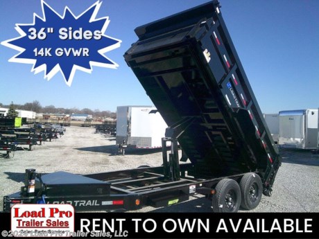 &lt;p&gt;&lt;span style=&quot;color: #363636; font-family: Hind, sans-serif; font-size: 16px;&quot;&gt;We offer RENT TO OWN and also offer Traditional Financing with approved credit!! This Trailer is for sale at Load Pro Trailer Sales in Clarinda Iowa.&lt;/span&gt;&lt;/p&gt;
&lt;p&gt;83X14 Tandem Axle Tall Sided Dump 14K GVWR&amp;nbsp;&lt;/p&gt;
&lt;ul class=&quot;m-t-sm&quot;&gt;
&lt;li&gt;8&quot; x 13 lb. I-Beam Frame&lt;/li&gt;
&lt;li&gt;2 - 7,000 Lb Dexter Spring Axles (Elec FSA Brakes on both axles)&lt;/li&gt;
&lt;li&gt;ST235/80 R16 LRE 10 Ply.&amp;nbsp;&lt;/li&gt;
&lt;li&gt;Coupler 2-5/16&quot; Adjustable (6 HOLE)&lt;/li&gt;
&lt;li&gt;Diamond Plate Fenders (weld-on)&lt;/li&gt;
&lt;li&gt;16&quot; Cross-Members&lt;/li&gt;
&lt;li&gt;36&quot; Dump Sides w/36&quot; 2 Way Gate (10 Gauge Floor)&lt;/li&gt;
&lt;li&gt;REAR Slide-IN Ramps 80&quot; x 16&quot;&lt;/li&gt;
&lt;li&gt;Jack Spring Loaded Drop Leg 1-10K&lt;/li&gt;
&lt;li&gt;Lights LED (w/Cold Weather Harness)&lt;/li&gt;
&lt;li&gt;4 - D-Rings 4&quot; Weld On&lt;/li&gt;
&lt;li&gt;Front Tongue Mount (MAX-Box w/Divider)&lt;/li&gt;
&lt;li&gt;Scissor Hoist w/Standard Pump&lt;/li&gt;
&lt;li&gt;Standard Battery Wall Charger (5 Amp)&lt;/li&gt;
&lt;li&gt;Tarp Kit Front Mount&lt;/li&gt;
&lt;li&gt;Rear Support Stands (2&quot; x 2&quot; Tubing)&lt;/li&gt;
&lt;li&gt;1 - MAX-STEP (30&quot;)&lt;/li&gt;
&lt;li&gt;Spare Tire Mount&lt;/li&gt;
&lt;li&gt;Black (w/Primer)&lt;/li&gt;
&lt;/ul&gt;
&lt;p&gt;All prices are cash or Finance. &amp;nbsp;We offer financing through Sheffield Financial with approved credit on new trailers . We are a Licensed dealer for Load Trail, H&amp;amp;H, Cross Enclosed Cargo Trailers, CargoMate, Alcom, and M&amp;amp;W Welding trailers.&lt;/p&gt;
&lt;p&gt;We carry enclosed cargo trailers, Low pro trailers, Utility Trailer, dump trailer, Bobcat trailer, car trailer, ATV Trailers, UTV Trailers, tilt bed equipment trailers, Hydraulic dovetail trailers, Implement trailers, Car Haulers, skid loader trailer, I beam Gooseneck Trailer, Gooseneck Trailer, scissor lift trailers, slingshot trailer, farm trailers, landscape trailer, forklift trailers, Spring loaded gate trailers, Aluminum trailer, Enclosed Car Trailers, Deck over Trailers, SXS Trailer, motorcycle trailers, Race trailers, lawncare trailer, Pipe top Trailer, seed trailers, Box Trailer, tool trailers, Hay Trailers, Fuel Trailer, Self Unloading Hay Trailer, Used trailer for sale, Construction trailers, Craft Trailers, Trailer to haul my golf cart, Jeep Trailers, Aluminum cargo trailers, and Buggy Haulers. We are centrally located between Kansas City - MO - Omaha, NE and Des Moines, IA. We are close to Atlantic, IA - Red Oak, IA - Shenandoah, IA - Bradyville, IA - Maryville, MO - St Joseph, MO - Rockport, MO. We carry a large selection of parts to fit all makes and models of trailer and have a full service shop to repair all makes and models of trailers.&amp;nbsp;&lt;/p&gt;