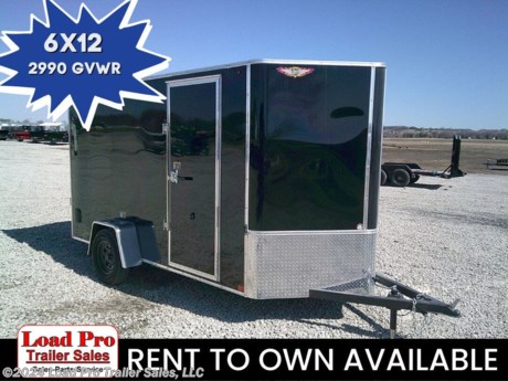 &lt;p&gt;&lt;span style=&quot;color: #363636; font-family: Hind, sans-serif; font-size: 18.88px;&quot;&gt;We offer RENT TO OWN and also offer Traditional Financing with approved credit !! This Trailer is for sale at Load Pro Trailer Sales in Clarinda Iowa.&amp;nbsp;&lt;/span&gt;&lt;/p&gt;
&lt;p&gt;&lt;span style=&quot;color: #363636; font-family: Hind, sans-serif; font-size: 18.88px;&quot;&gt;New H&amp;amp;H 6X12 Enclosed Cargo Trailer&lt;/span&gt;&lt;/p&gt;
&lt;p style=&quot;box-sizing: inherit; margin: 0px; padding: 0px; line-height: 1.6; text-rendering: optimizelegibility; font-family: Montserrat, sans-serif;&quot;&gt;4&quot; Steel Tube Frame&lt;/p&gt;
&lt;p style=&quot;box-sizing: inherit; margin: 0px; padding: 0px; line-height: 1.6; text-rendering: optimizelegibility; font-family: Montserrat, sans-serif;&quot;&gt;24&quot; On-Center Formed Channel Steel Crossmembers&lt;/p&gt;
&lt;p style=&quot;box-sizing: inherit; margin: 0px; padding: 0px; line-height: 1.6; text-rendering: optimizelegibility; font-family: Montserrat, sans-serif;&quot;&gt;4&quot; Steel Tube A-Frame Tongue&lt;/p&gt;
&lt;p style=&quot;box-sizing: inherit; margin: 0px; padding: 0px; line-height: 1.6; text-rendering: optimizelegibility; font-family: Montserrat, sans-serif;&quot;&gt;24&quot; On-Center Steel Tube Wall Uprights&lt;/p&gt;
&lt;p style=&quot;box-sizing: inherit; margin: 0px; padding: 0px; line-height: 1.6; text-rendering: optimizelegibility; font-family: Montserrat, sans-serif;&quot;&gt;24&quot; On-Center Galvanized Steel Tube Roof Bows&lt;/p&gt;
&lt;p style=&quot;box-sizing: inherit; margin: 0px; padding: 0px; line-height: 1.6; text-rendering: optimizelegibility; font-family: Montserrat, sans-serif;&quot;&gt;&lt;strong&gt;6&quot; additional height&lt;/strong&gt;&lt;/p&gt;
&lt;p style=&quot;box-sizing: inherit; margin: 0px; padding: 0px; line-height: 1.6; text-rendering: optimizelegibility; font-family: Montserrat, sans-serif;&quot;&gt;&lt;strong&gt;Sidewall Vents&lt;/strong&gt;&lt;/p&gt;
&lt;p style=&quot;box-sizing: inherit; margin: 0px; padding: 0px; line-height: 1.6; text-rendering: optimizelegibility; font-family: Montserrat, sans-serif;&quot;&gt;V-Nose Front&lt;/p&gt;
&lt;p style=&quot;box-sizing: inherit; margin: 0px; padding: 0px; line-height: 1.6; text-rendering: optimizelegibility; font-family: Montserrat, sans-serif;&quot;&gt;2&quot; A-Frame Posi-Lock Coupler&lt;/p&gt;
&lt;p style=&quot;box-sizing: inherit; margin: 0px; padding: 0px; line-height: 1.6; text-rendering: optimizelegibility; font-family: Montserrat, sans-serif;&quot;&gt;Dual Safety Chains and Hooks&lt;/p&gt;
&lt;p style=&quot;box-sizing: inherit; margin: 0px; padding: 0px; line-height: 1.6; text-rendering: optimizelegibility; font-family: Montserrat, sans-serif;&quot;&gt;4-Prong Plug&lt;/p&gt;
&lt;p style=&quot;box-sizing: inherit; margin: 0px; padding: 0px; line-height: 1.6; text-rendering: optimizelegibility; font-family: Montserrat, sans-serif;&quot;&gt;Wiring Enclosed in Conduit&lt;/p&gt;
&lt;p style=&quot;box-sizing: inherit; margin: 0px; padding: 0px; line-height: 1.6; text-rendering: optimizelegibility; font-family: Montserrat, sans-serif;&quot;&gt;2K Rated Swivel Jack with Foot&lt;/p&gt;
&lt;p style=&quot;box-sizing: inherit; margin: 0px; padding: 0px; line-height: 1.6; text-rendering: optimizelegibility; font-family: Montserrat, sans-serif;&quot;&gt;32&quot; Side Door with RV-Style Latch&amp;nbsp;&lt;strong&gt;&amp;amp; Barlock&lt;/strong&gt;&lt;/p&gt;
&lt;p style=&quot;box-sizing: inherit; margin: 0px; padding: 0px; line-height: 1.6; text-rendering: optimizelegibility; font-family: Montserrat, sans-serif;&quot;&gt;Aluminum Door Hold-Back&lt;/p&gt;
&lt;p style=&quot;box-sizing: inherit; margin: 0px; padding: 0px; line-height: 1.6; text-rendering: optimizelegibility; font-family: Montserrat, sans-serif;&quot;&gt;Spring Assist Rear Ramp Door&lt;/p&gt;
&lt;p style=&quot;box-sizing: inherit; margin: 0px; padding: 0px; line-height: 1.6; text-rendering: optimizelegibility; font-family: Montserrat, sans-serif;&quot;&gt;Aluminum Tapered Square Fenders&lt;/p&gt;
&lt;p style=&quot;box-sizing: inherit; margin: 0px; padding: 0px; line-height: 1.6; text-rendering: optimizelegibility; font-family: Montserrat, sans-serif;&quot;&gt;Single Drop Spring Idler Suspension, 2990 lb. GVWR&lt;/p&gt;
&lt;p style=&quot;box-sizing: inherit; margin: 0px; padding: 0px; line-height: 1.6; text-rendering: optimizelegibility; font-family: Montserrat, sans-serif;&quot;&gt;Easy Lube Hubs&lt;/p&gt;
&lt;p style=&quot;box-sizing: inherit; margin: 0px; padding: 0px; line-height: 1.6; text-rendering: optimizelegibility; font-family: Montserrat, sans-serif;&quot;&gt;ST205/75R15 &#39;C&#39; Tires&lt;/p&gt;
&lt;p style=&quot;box-sizing: inherit; margin: 0px; padding: 0px; line-height: 1.6; text-rendering: optimizelegibility; font-family: Montserrat, sans-serif;&quot;&gt;15&quot; Wheels&lt;/p&gt;
&lt;p style=&quot;box-sizing: inherit; margin: 0px; padding: 0px; line-height: 1.6; text-rendering: optimizelegibility; font-family: Montserrat, sans-serif;&quot;&gt;Weather Coated Tongue and Rear Bulkhead&lt;/p&gt;
&lt;p style=&quot;box-sizing: inherit; margin: 0px; padding: 0px; line-height: 1.6; text-rendering: optimizelegibility; font-family: Montserrat, sans-serif;&quot;&gt;Body Fully Undercoated&lt;/p&gt;
&lt;p style=&quot;box-sizing: inherit; margin: 0px; padding: 0px; line-height: 1.6; text-rendering: optimizelegibility; font-family: Montserrat, sans-serif;&quot;&gt;Vapor Barrier&lt;/p&gt;
&lt;p style=&quot;box-sizing: inherit; margin: 0px; padding: 0px; line-height: 1.6; text-rendering: optimizelegibility; font-family: Montserrat, sans-serif;&quot;&gt;.030 Smooth Aluminum Exterior Sheeting&lt;/p&gt;
&lt;p style=&quot;box-sizing: inherit; margin: 0px; padding: 0px; line-height: 1.6; text-rendering: optimizelegibility; font-family: Montserrat, sans-serif;&quot;&gt;Flat Roof with .024 Aluminum Sheeting&lt;/p&gt;
&lt;p style=&quot;box-sizing: inherit; margin: 0px; padding: 0px; line-height: 1.6; text-rendering: optimizelegibility; font-family: Montserrat, sans-serif;&quot;&gt;24&quot; Aluminum Tread Plate Rock Guard with Extruded Trim&lt;/p&gt;
&lt;p style=&quot;box-sizing: inherit; margin: 0px; padding: 0px; line-height: 1.6; text-rendering: optimizelegibility; font-family: Montserrat, sans-serif;&quot;&gt;3/8&quot; Engineered Wood Walls&lt;/p&gt;
&lt;p style=&quot;box-sizing: inherit; margin: 0px; padding: 0px; line-height: 1.6; text-rendering: optimizelegibility; font-family: Montserrat, sans-serif;&quot;&gt;Aluminum H-Channel Wall Transitions&lt;/p&gt;
&lt;p style=&quot;box-sizing: inherit; margin: 0px; padding: 0px; line-height: 1.6; text-rendering: optimizelegibility; font-family: Montserrat, sans-serif;&quot;&gt;3/4&quot; Engineered Wood Floor&lt;/p&gt;
&lt;p style=&quot;box-sizing: inherit; margin: 0px; padding: 0px; line-height: 1.6; text-rendering: optimizelegibility; font-family: Montserrat, sans-serif;&quot;&gt;12V LED Dome Light and Switch, Wall Mounted&lt;/p&gt;
&lt;p style=&quot;box-sizing: inherit; margin: 0px; padding: 0px; line-height: 1.6; text-rendering: optimizelegibility; font-family: Montserrat, sans-serif;&quot;&gt;Full LED, DOT Compliant Lighting&lt;/p&gt;
&lt;p style=&quot;box-sizing: inherit; margin: 0px; padding: 0px; line-height: 1.6; text-rendering: optimizelegibility; font-family: Montserrat, sans-serif;&quot;&gt;Limited 3-Year Warranty&lt;/p&gt;
&lt;p style=&quot;box-sizing: inherit; margin: 0px; padding: 0px; line-height: 1.6; text-rendering: optimizelegibility; font-family: Montserrat, sans-serif;&quot;&gt;&amp;nbsp;&lt;/p&gt;
&lt;ul style=&quot;box-sizing: border-box; margin-top: 0px; margin-bottom: 0px; padding-left: 1.5em; list-style: none; font-size: 16px; color: #232323; font-family: Arial, &#39; Helvetica Neue&#39;, Helvetica, Arial, sans-serif;&quot;&gt;
&lt;li style=&quot;box-sizing: border-box;&quot;&gt;
&lt;p style=&quot;box-sizing: inherit; margin-top: 0px; margin-bottom: 1rem; color: #373a3c; font-family: Lato, sans-serif;&quot;&gt;&lt;span style=&quot;box-sizing: inherit; color: #222222; font-family: &#39;Maven Pro&#39;, &#39;open sans&#39;, &#39;Helvetica Neue&#39;, Helvetica, Arial, sans-serif;&quot;&gt;&lt;span style=&quot;box-sizing: inherit; font-size: 13px;&quot;&gt;All prices are cash or Finance.&amp;nbsp; We offer financing through Sheffield Financial with approved credit on new trailers . We are a Licensed dealer for Load Trail, Cross Enclosed Cargo Trailers, CargoMate, Alcom, and M&amp;amp;W Welding trailers.&lt;/span&gt;&lt;/span&gt;&lt;/p&gt;
&lt;p style=&quot;box-sizing: inherit; margin-top: 0px; margin-bottom: 1rem; color: #373a3c; font-family: Lato, sans-serif;&quot;&gt;&lt;span style=&quot;box-sizing: inherit; color: #222222; font-family: &#39;Maven Pro&#39;, &#39;open sans&#39;, &#39;Helvetica Neue&#39;, Helvetica, Arial, sans-serif;&quot;&gt;&lt;span style=&quot;box-sizing: inherit; font-size: 13px;&quot;&gt;We carry enclosed cargo trailers, Low pro trailers, Utility Trailer, dump trailer, Bobcat trailer, car trailer, ATV Trailers, UTV Trailers, tilt bed equipment trailers, Hydraulic dovetail trailers, Implement trailers, Car Haulers, skid loader trailer, I beam Gooseneck Trailer, Gooseneck Trailer, scissor lift trailers, slingshot trailer, farm trailers, landscape trailer, forklift trailers, Spring loaded gate trailers, Aluminum trailer, Enclosed Car Trailers, Deck over Trailers, SXS Trailer, motorcycle trailers, Race trailers, lawncare trailer, Pipe top Trailer, seed trailers, Box Trailer, tool trailers, Hay Trailers, Fuel Trailer, Self Unloading Hay Trailer, Used trailer for sale, Construction trailers, Craft Trailers, Trailer to haul my golf cart, Jeep Trailers, Aluminum cargo trailers, and Buggy Haulers. We are centrally located between Kansas City - MO - Omaha, NE and Des Moines, IA. We are close to Atlantic, IA - Red Oak, IA - Shenandoah, IA - Bradyville, IA - Maryville, MO - St Joseph, MO - Rockport, MO. We carry a large selection of parts to fit all makes and models of trailer and have a full service shop to repair all makes and models of trailers.&lt;/span&gt;&lt;/span&gt;&lt;/p&gt;
&lt;/li&gt;
&lt;/ul&gt;