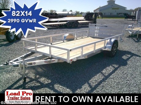 &lt;p&gt;We offer RENT TO OWN and also offer Traditional Financing with approved credit !! This Trailer is for sale at Load Pro Trailer Sales in Clarinda Iowa.&amp;nbsp;&lt;/p&gt;
&lt;p&gt;&lt;strong&gt;H&amp;amp;H Aluminum 82X14 Utility Trailer&lt;/strong&gt;&lt;/p&gt;
&lt;ul&gt;
&lt;li&gt;3&quot; x 2&quot; Aluminum Angle Extrusion Crossmembers&amp;nbsp;&lt;/li&gt;
&lt;li&gt;4&quot; Aluminum Triple Tube Tongue&amp;nbsp;&lt;/li&gt;
&lt;li&gt;2&quot; x 1-1/2&quot; Aluminum Extrusion Tube Uprights&lt;/li&gt;
&lt;li&gt;2&quot; x 2&quot; Aluminum Tube Top Rail&lt;/li&gt;
&lt;li&gt;2&quot; A-Frame Posi-Lock Coupler&lt;/li&gt;
&lt;li&gt;Dual Safety Chains and Hooks&lt;/li&gt;
&lt;li&gt;4-Prong Plug&lt;/li&gt;
&lt;li&gt;Sealed Wiring Harness&lt;/li&gt;
&lt;li&gt;1k Rated Swivel Jack w/ Caster Wheel&lt;/li&gt;
&lt;li&gt;54&quot; Aluminum Bi-Fold Gate&lt;/li&gt;
&lt;li&gt;Aluminum Radius Fenders w/ Backs&lt;/li&gt;
&lt;li&gt;Single Spring Idler Suspension, 2990 lb. GVWR&lt;/li&gt;
&lt;li&gt;Easy Lube Hubs&lt;/li&gt;
&lt;li&gt;ST205/75R15 &#39;C&#39; Tires&lt;/li&gt;
&lt;li&gt;15&quot; Aluminum Wheels&lt;/li&gt;
&lt;li&gt;2 x 8 Pressure Treated Pine Decking&lt;/li&gt;
&lt;li&gt;Front &amp;amp; Rear End Board Caps&lt;/li&gt;
&lt;li&gt;Aluminum Stake Pockets&lt;/li&gt;
&lt;li&gt;Full LED, DOT Compliant Lighting&lt;/li&gt;
&lt;/ul&gt;
&lt;p&gt;All prices are cash or Finance. &amp;nbsp;We offer financing through Sheffield Financial with approved credit on new trailers . We are a Licensed dealer for Load Trail, H&amp;amp;H, Cross Enclosed Cargo Trailers, CargoMate, Alcom, and M&amp;amp;W Welding trailers.&lt;/p&gt;
&lt;p&gt;We carry enclosed cargo trailers, Low pro trailers, Utility Trailer, dump trailer, Bobcat trailer, car trailer, ATV Trailers, UTV Trailers, tilt bed equipment trailers, Hydraulic dovetail trailers, Implement trailers, Car Haulers, skid loader trailer, I beam Gooseneck Trailer, Gooseneck Trailer, scissor lift trailers, slingshot trailer, farm trailers, landscape trailer, forklift trailers, Spring loaded gate trailers, Aluminum trailer, Enclosed Car Trailers, Deck over Trailers, SXS Trailer, motorcycle trailers, Race trailers, lawncare trailer, Pipe top Trailer, seed trailers, Box Trailer, tool trailers, Hay Trailers, Fuel Trailer, Self Unloading Hay Trailer, Used trailer for sale, Construction trailers, Craft Trailers, Trailer to haul my golf cart, Jeep Trailers, Aluminum cargo trailers, and Buggy Haulers. We are centrally located between Kansas City - MO - Omaha, NE and Des Moines, IA. We are close to Atlantic, IA - Red Oak, IA - Shenandoah, IA - Bradyville, IA - Maryville, MO - St Joseph, MO - Rockport, MO. We carry a large selection of parts to fit all makes and models of trailer and have a full service shop to repair all makes and models of trailers&lt;/p&gt;